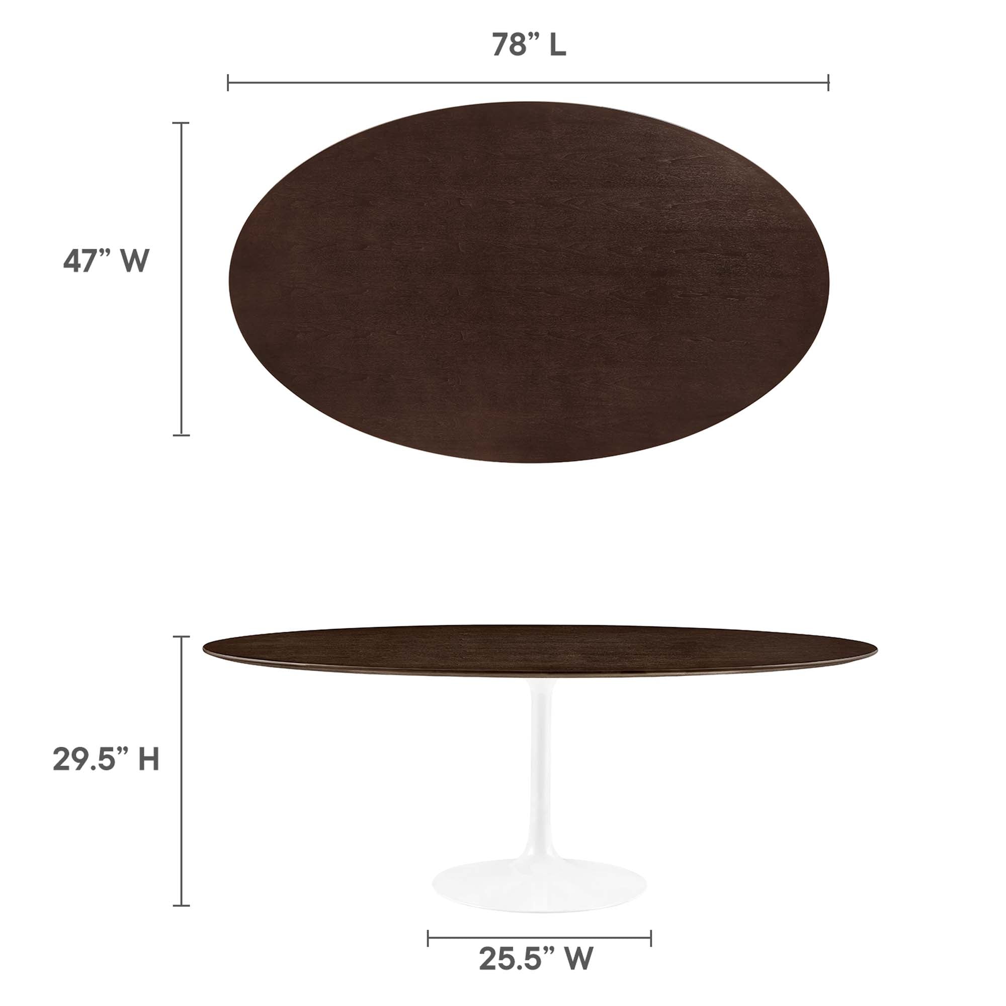 Modway Lippa 78" Oval Wood Dining Table
