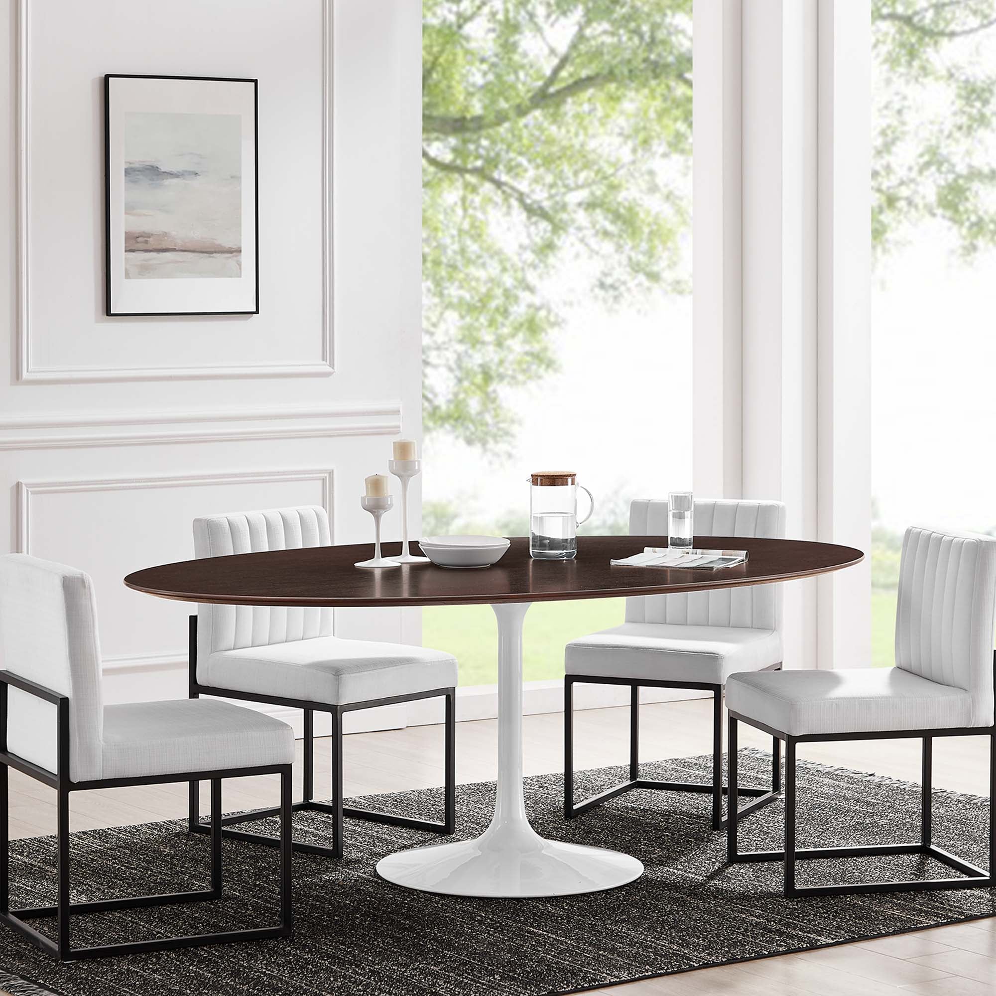 Modway Lippa 78" Oval Wood Dining Table