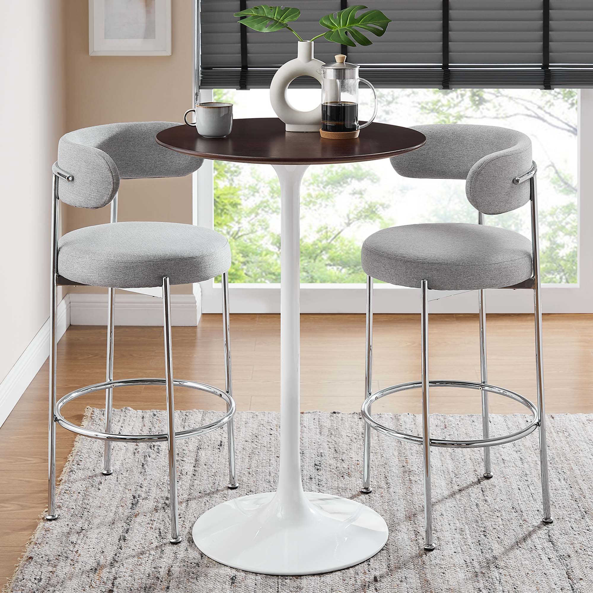 Modway Lippa 28" Round Wood Bar Table