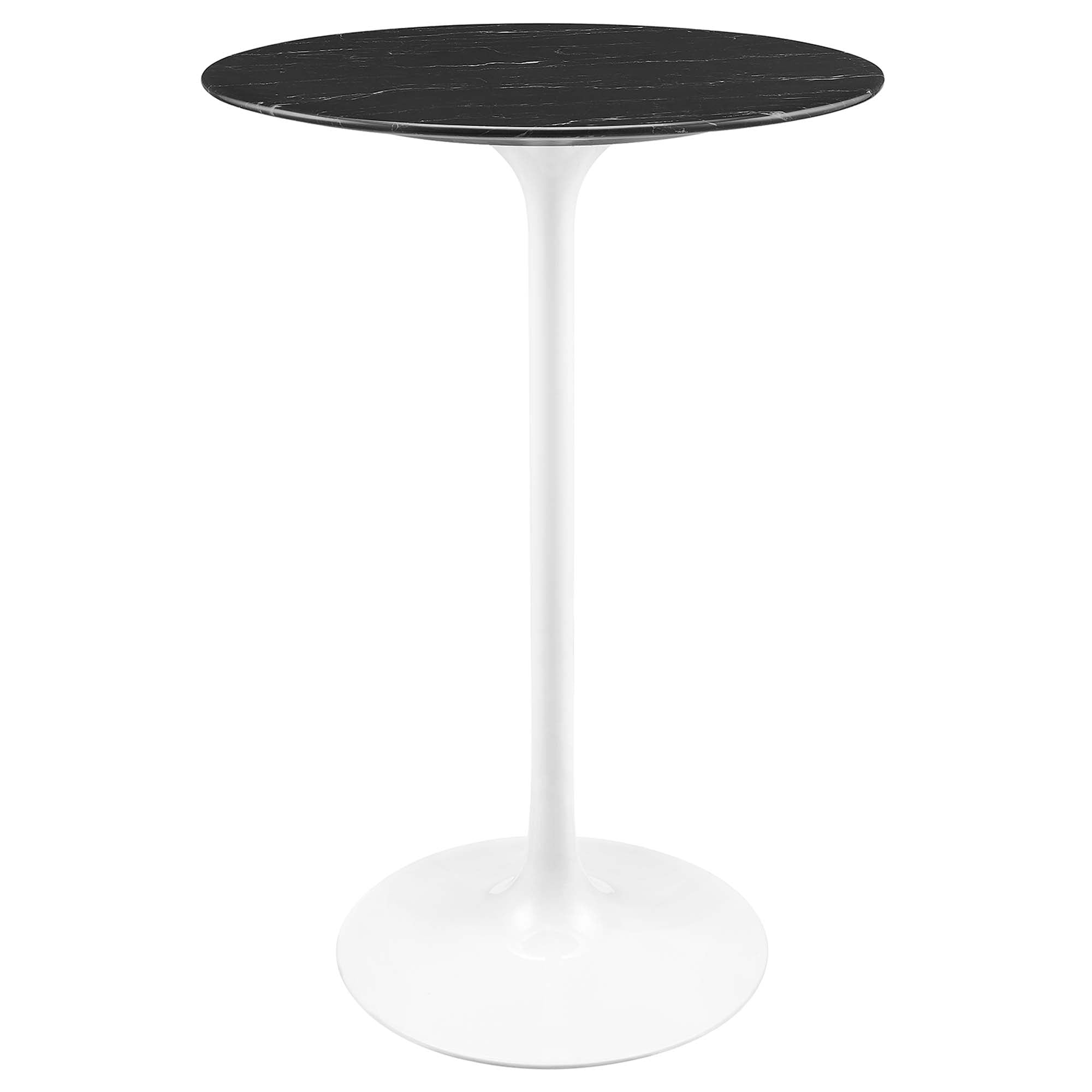 Modway Lippa 28" Round Faux Marble Bar Table
