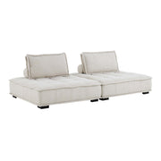 Modway Saunter 2-Piece Tufted Fabric Fabric Loveseat
