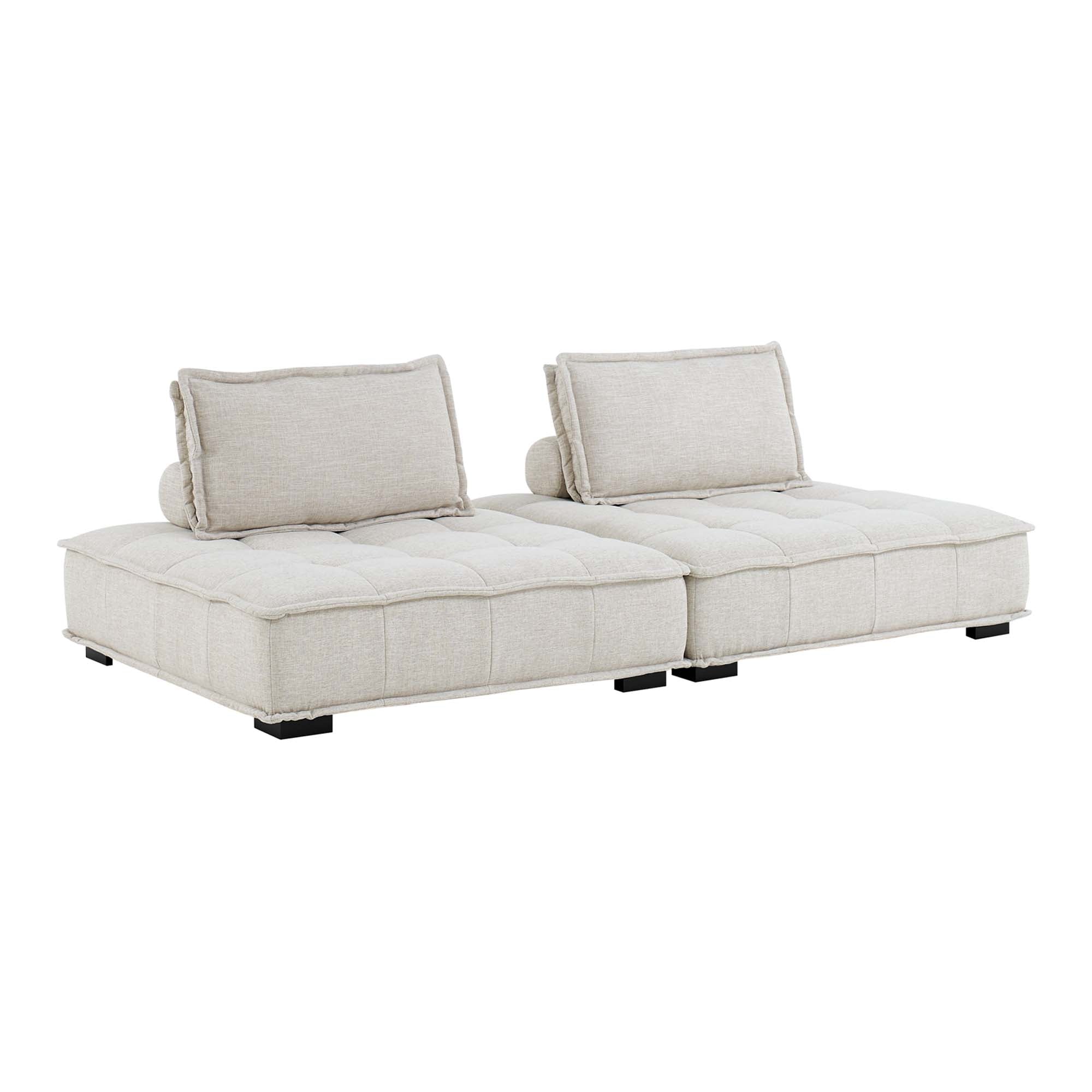 Modway Saunter 2-Piece Tufted Fabric Fabric Loveseat