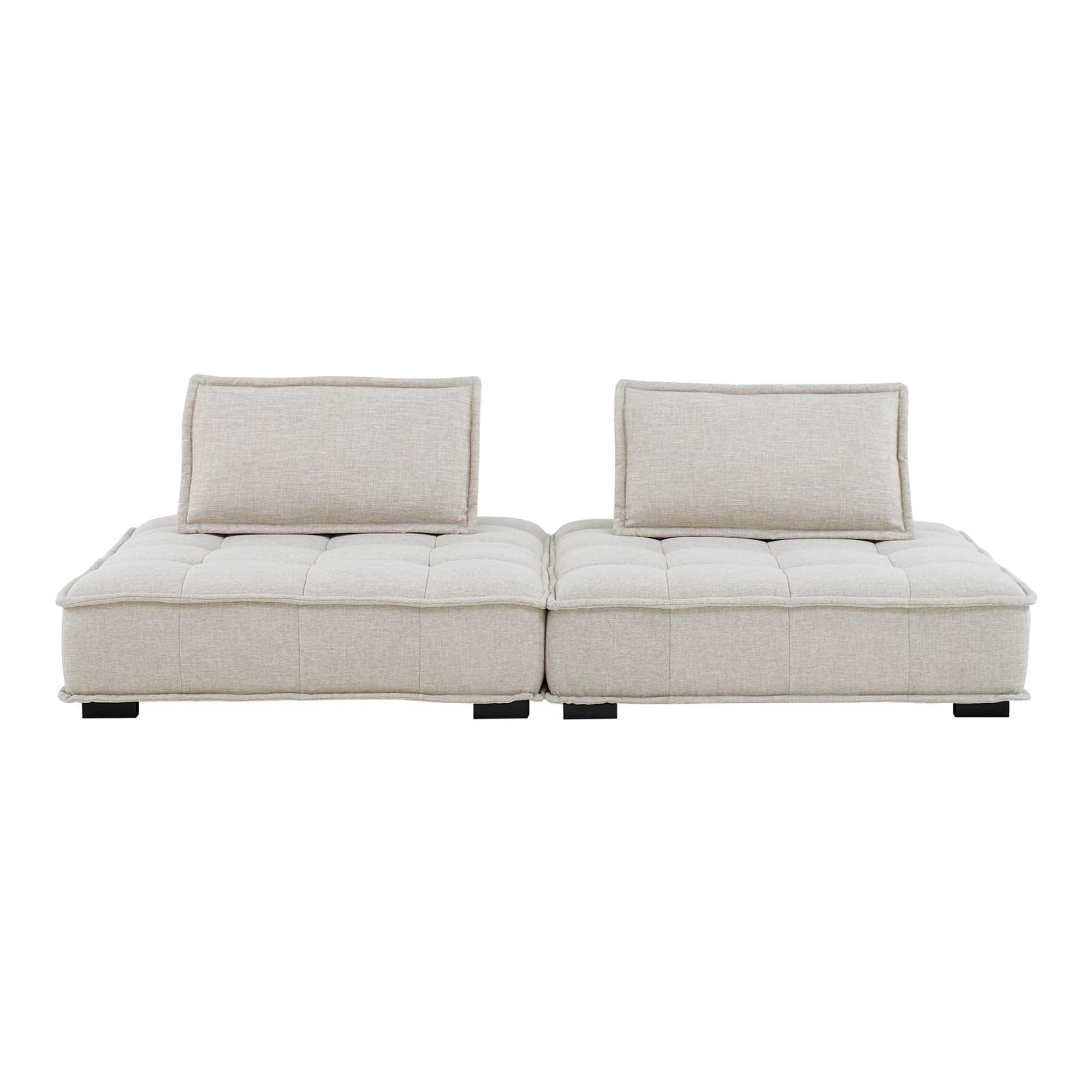 Modway Saunter 2-Piece Tufted Fabric Fabric Loveseat