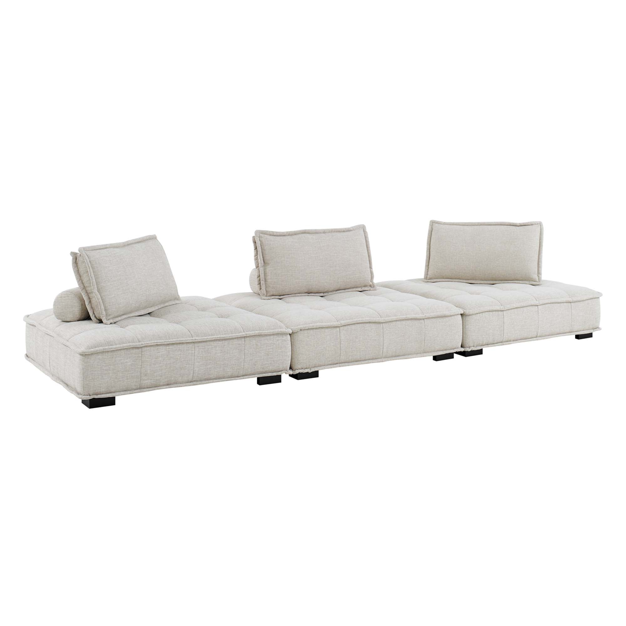 Modway Saunter 3-Piece Tufted Fabric Fabric Sofa