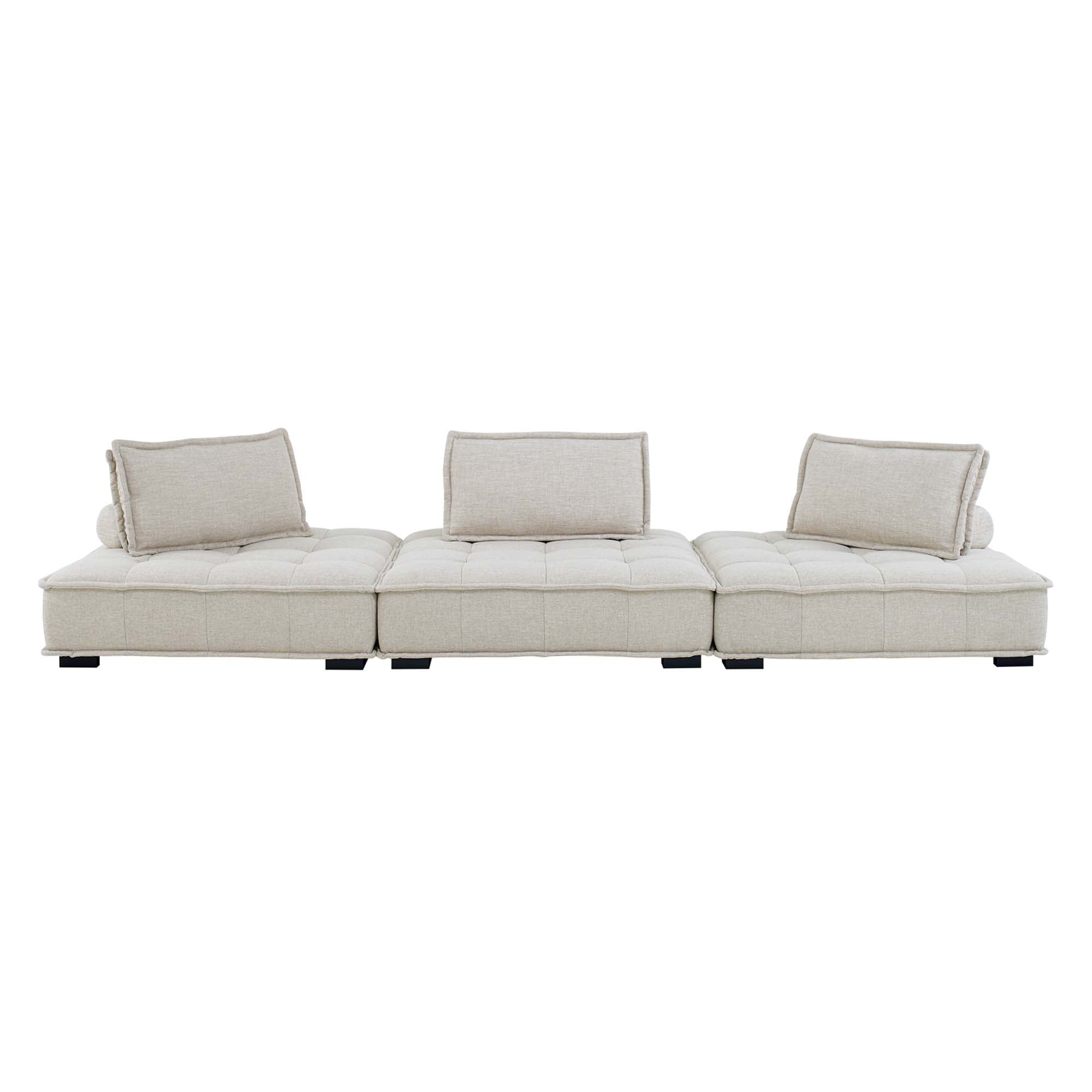 Modway Saunter 3-Piece Tufted Fabric Fabric Sofa