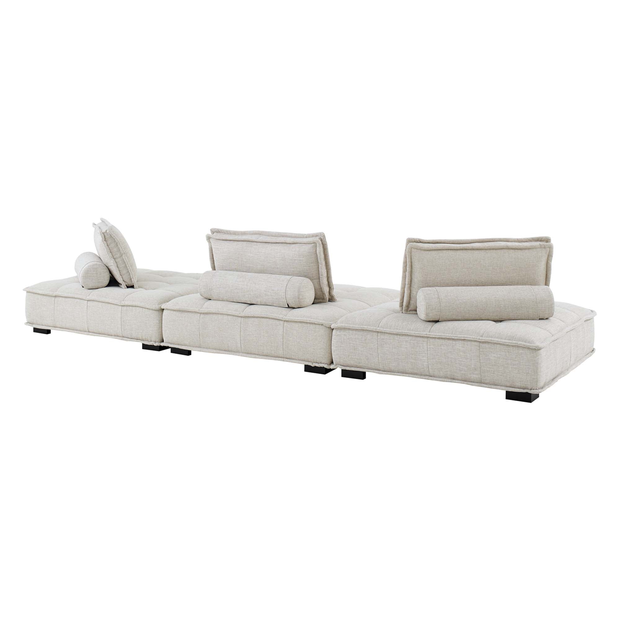Modway Saunter 3-Piece Tufted Fabric Fabric Sofa