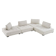 Modway Saunter 4-Piece Tufted Fabric Fabric Sectional Sofa