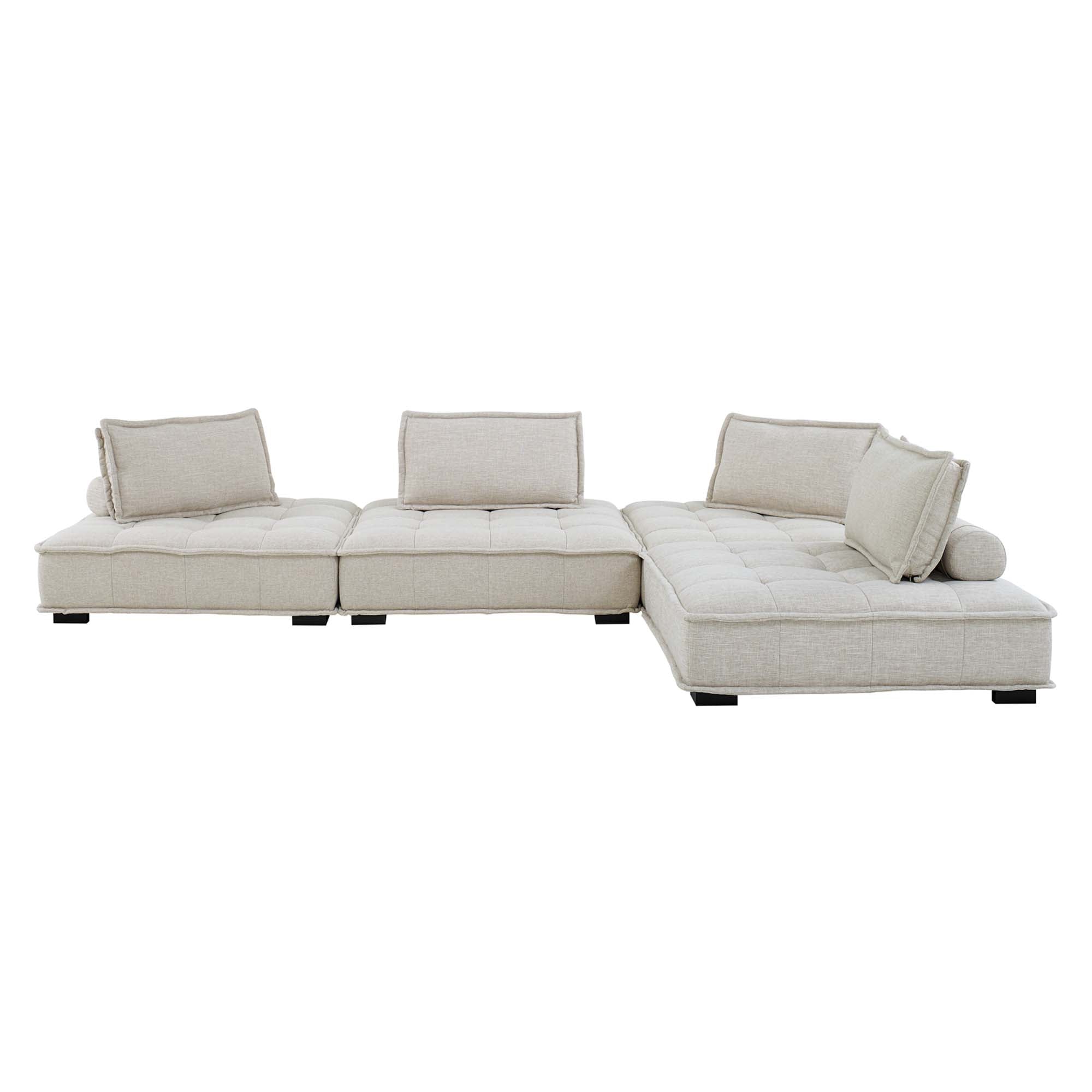 Modway Saunter 4-Piece Tufted Fabric Fabric Sectional Sofa