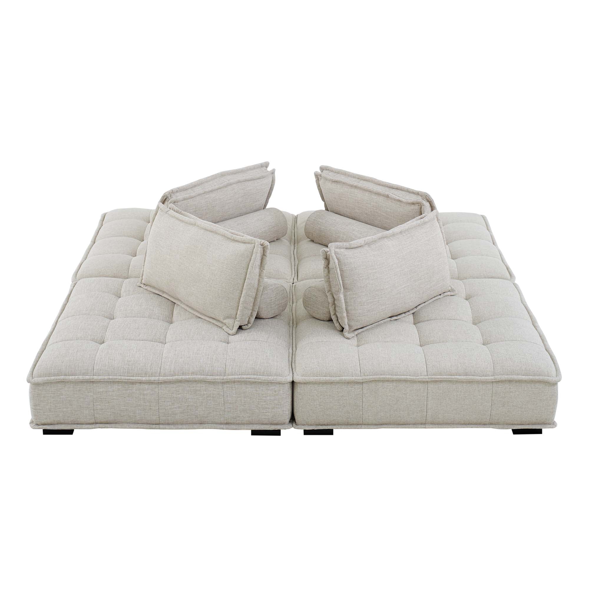 Modway Saunter 4-Piece Tufted Fabric Fabric Sectional Sofa