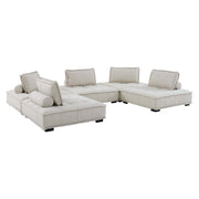 Modway Saunter 5-Piece Tufted Fabric Fabric Sectional Sofa