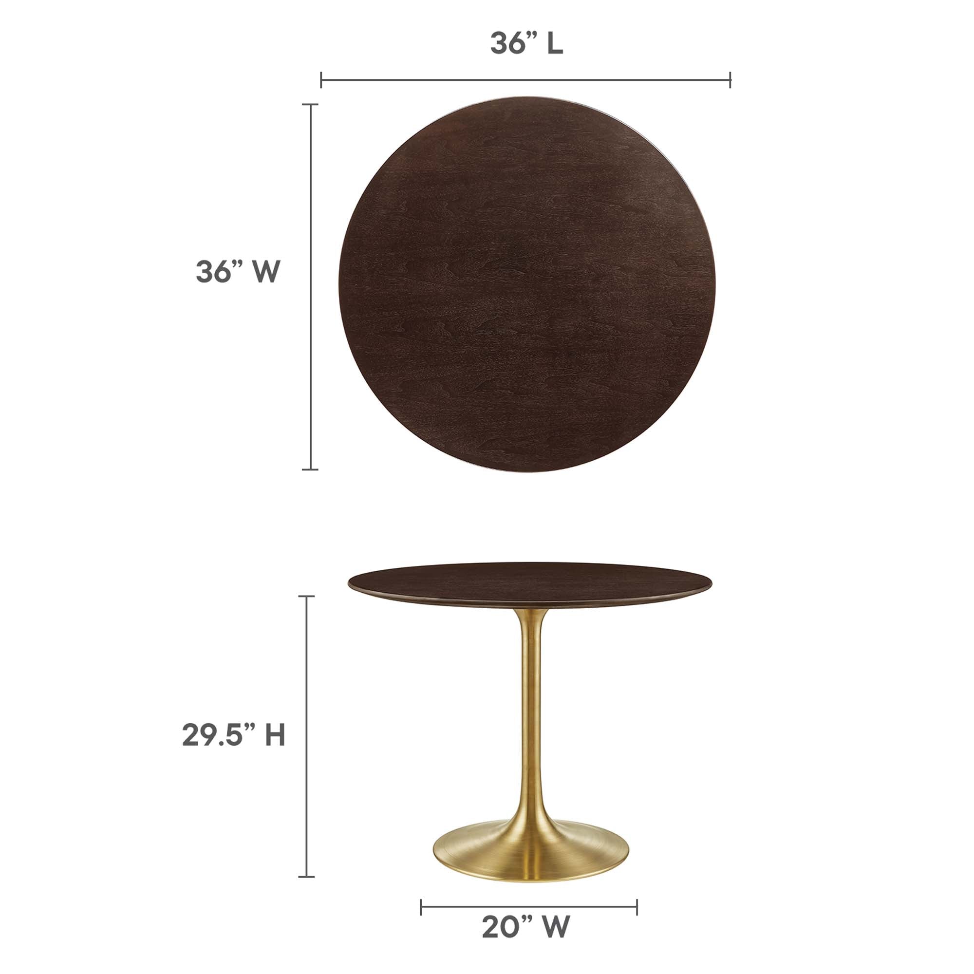 Modway Lippa 36" Round Wood Dining Table
