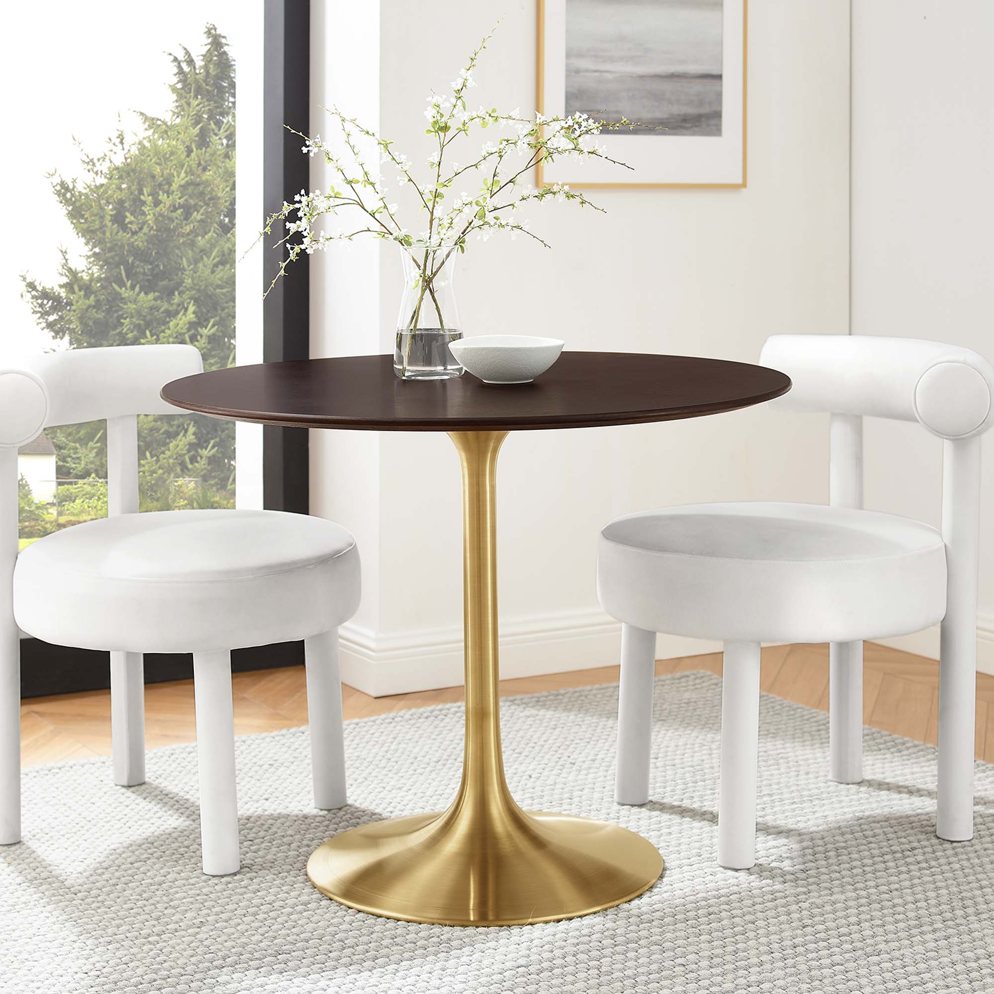 Modway Lippa 36" Round Wood Dining Table