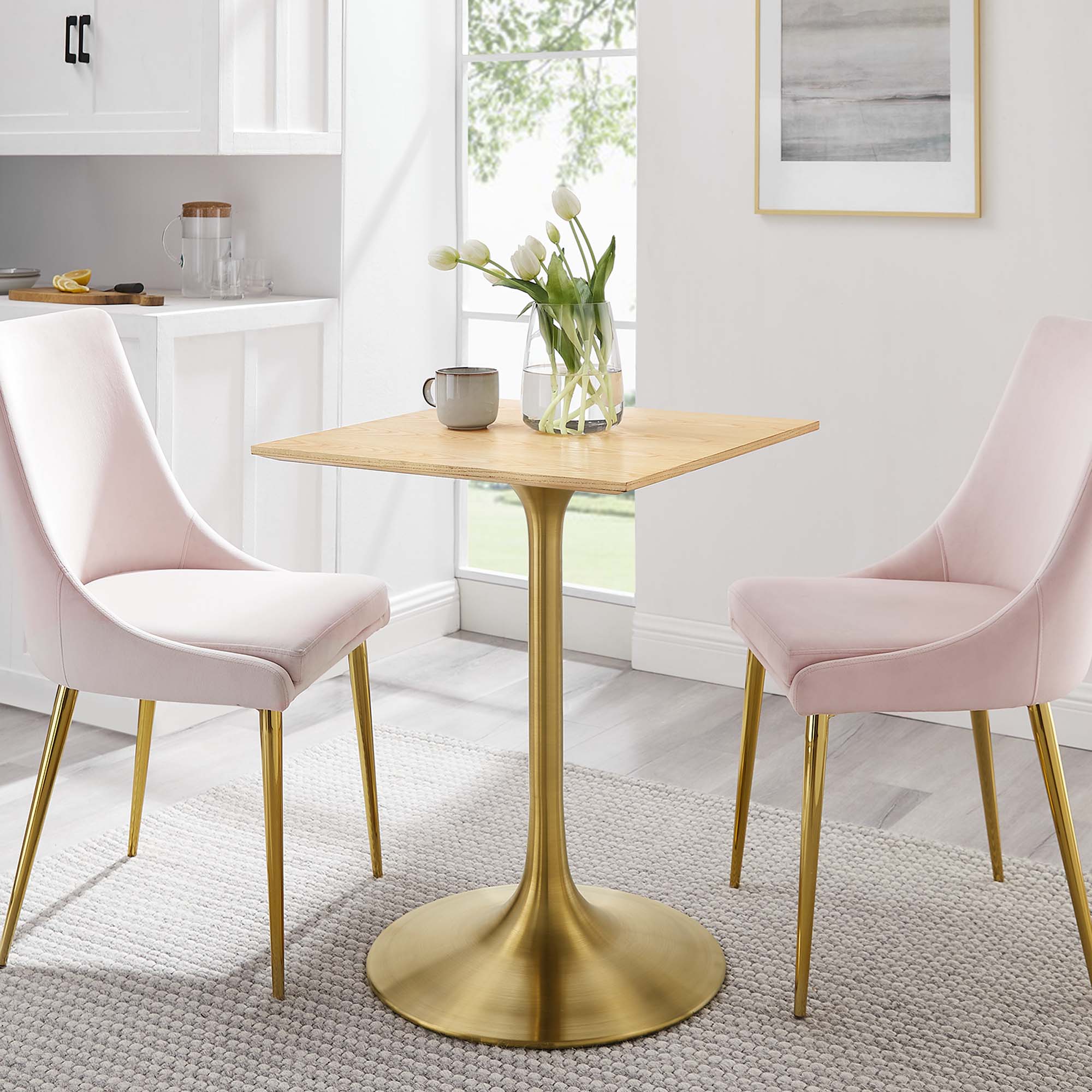 Modway Lippa 24" Square Wood Dining Table