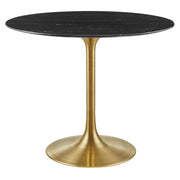 Modway Lippa 36" Round Faux Marble Dining Table