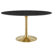 Modway Lippa 54" Oval Faux Marble Dining Table