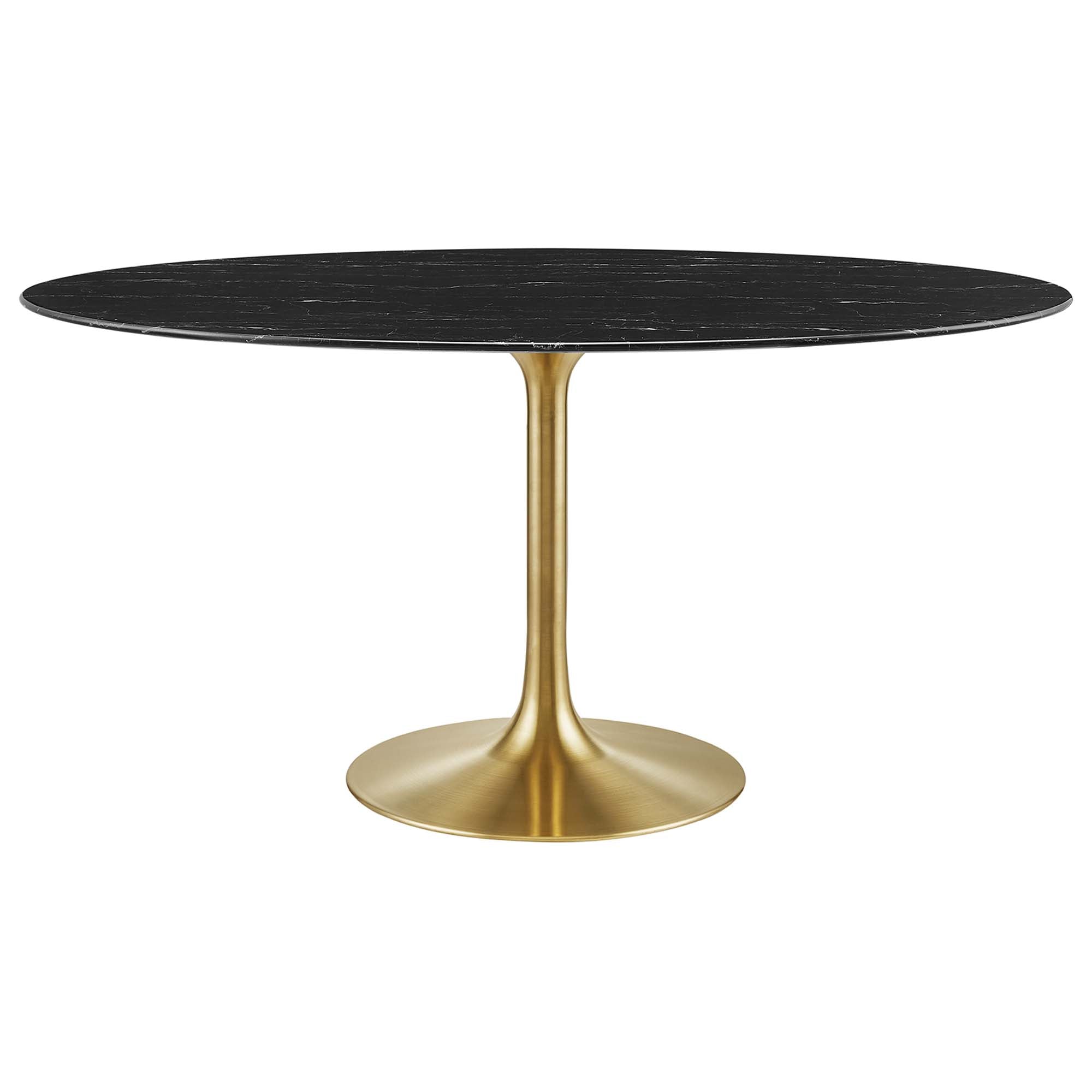 Modway Lippa 60" Oval Faux Marble Dining Table