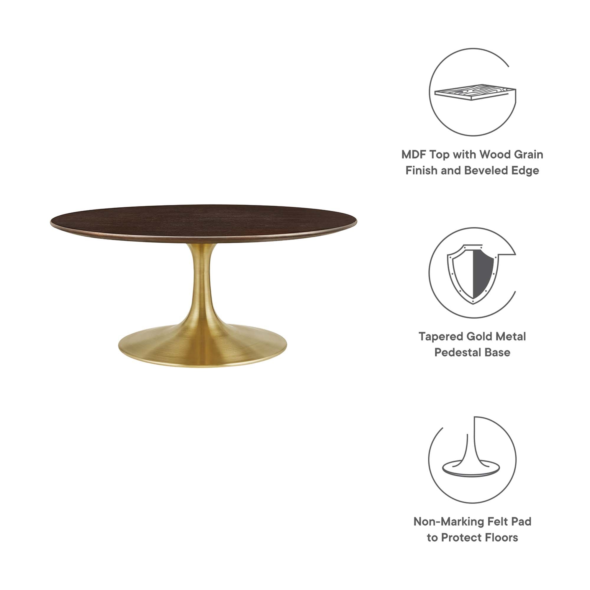Modway Lippa 36" Round Wood Coffee Table