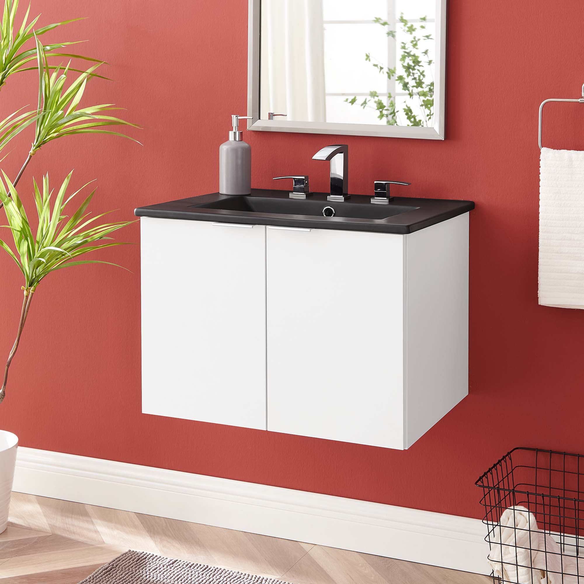 Modway Maybelle 24" Wall-Mount Bathroom Vanity