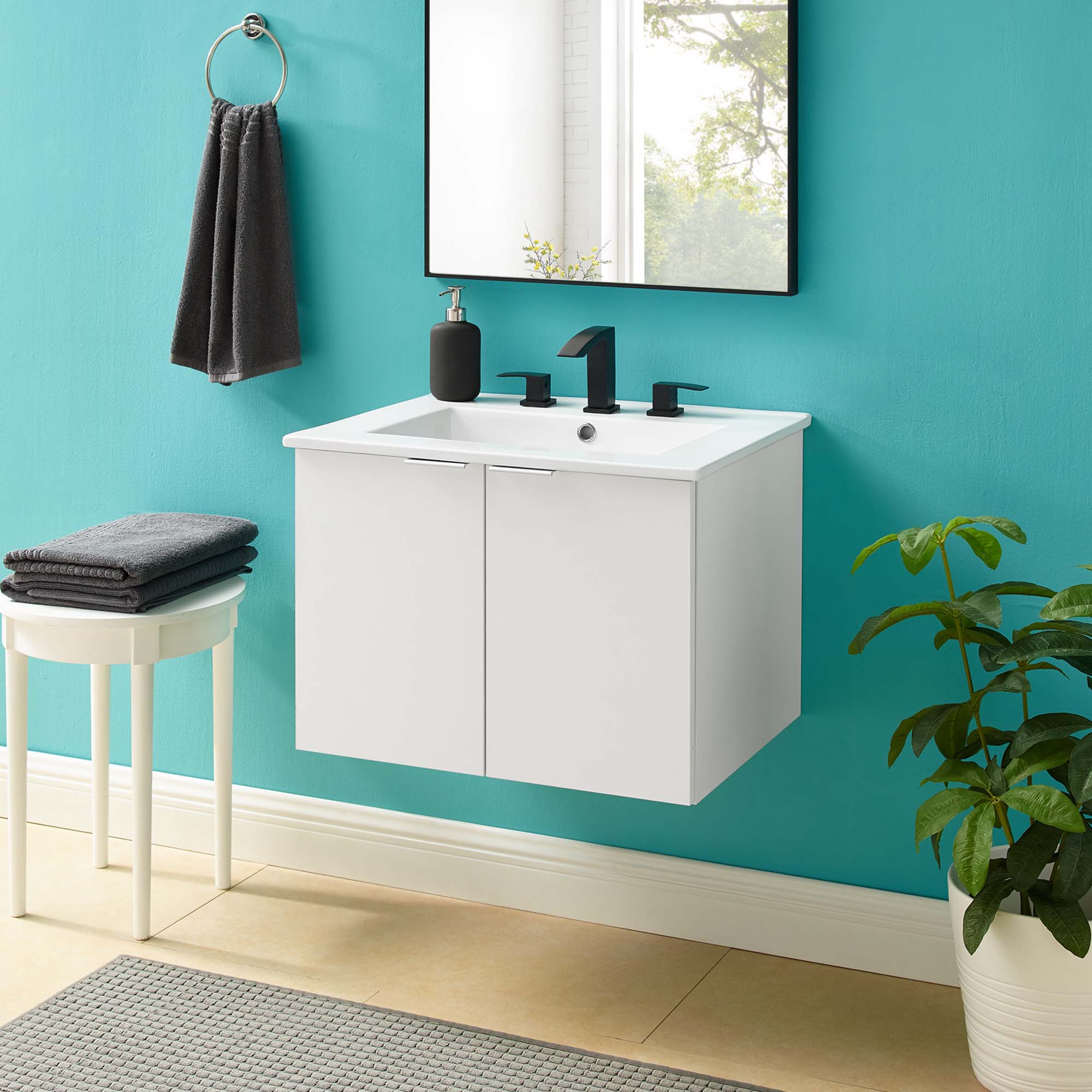 Modway Maybelle 24" Wall-Mount Bathroom Vanity