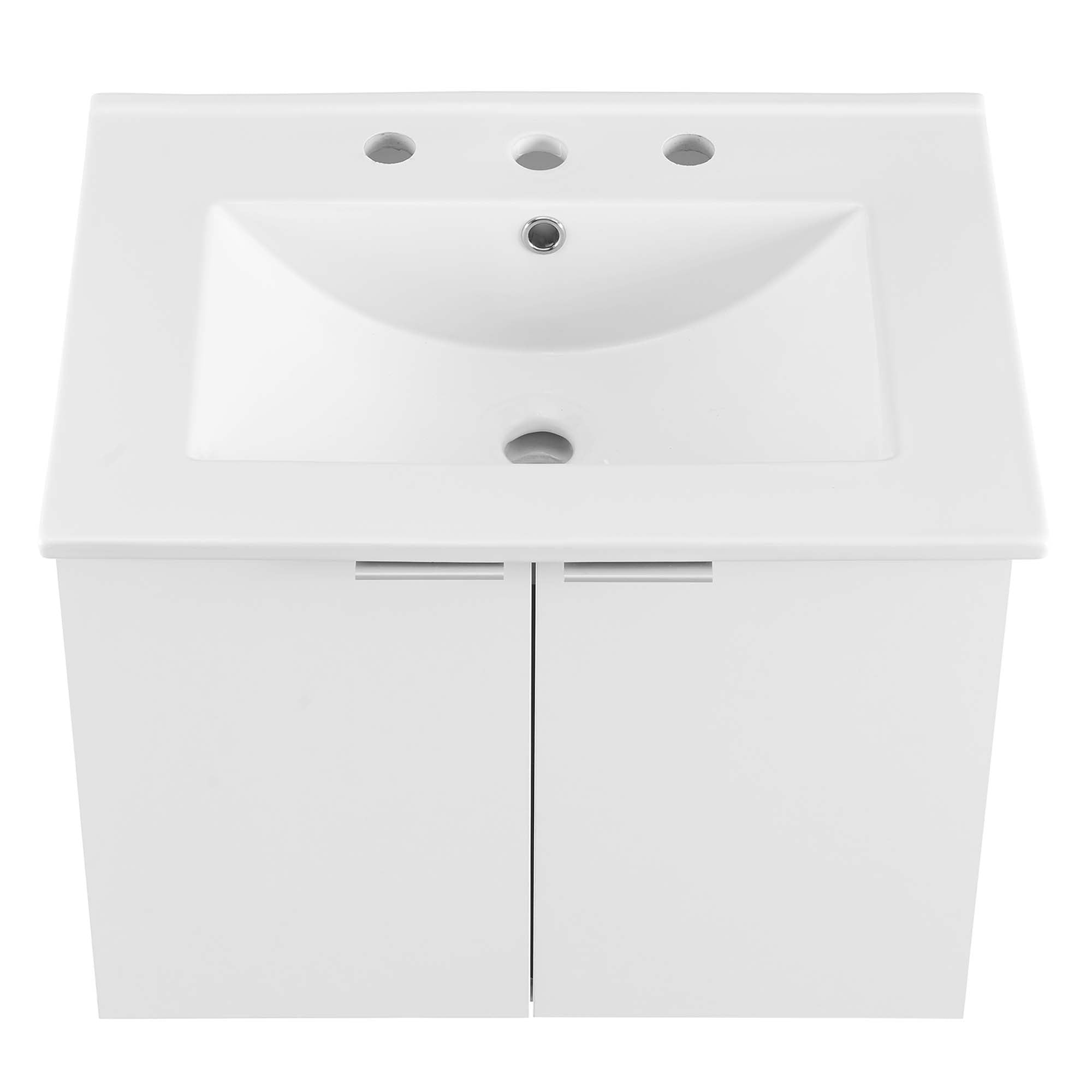 Modway Maybelle 24" Wall-Mount Bathroom Vanity