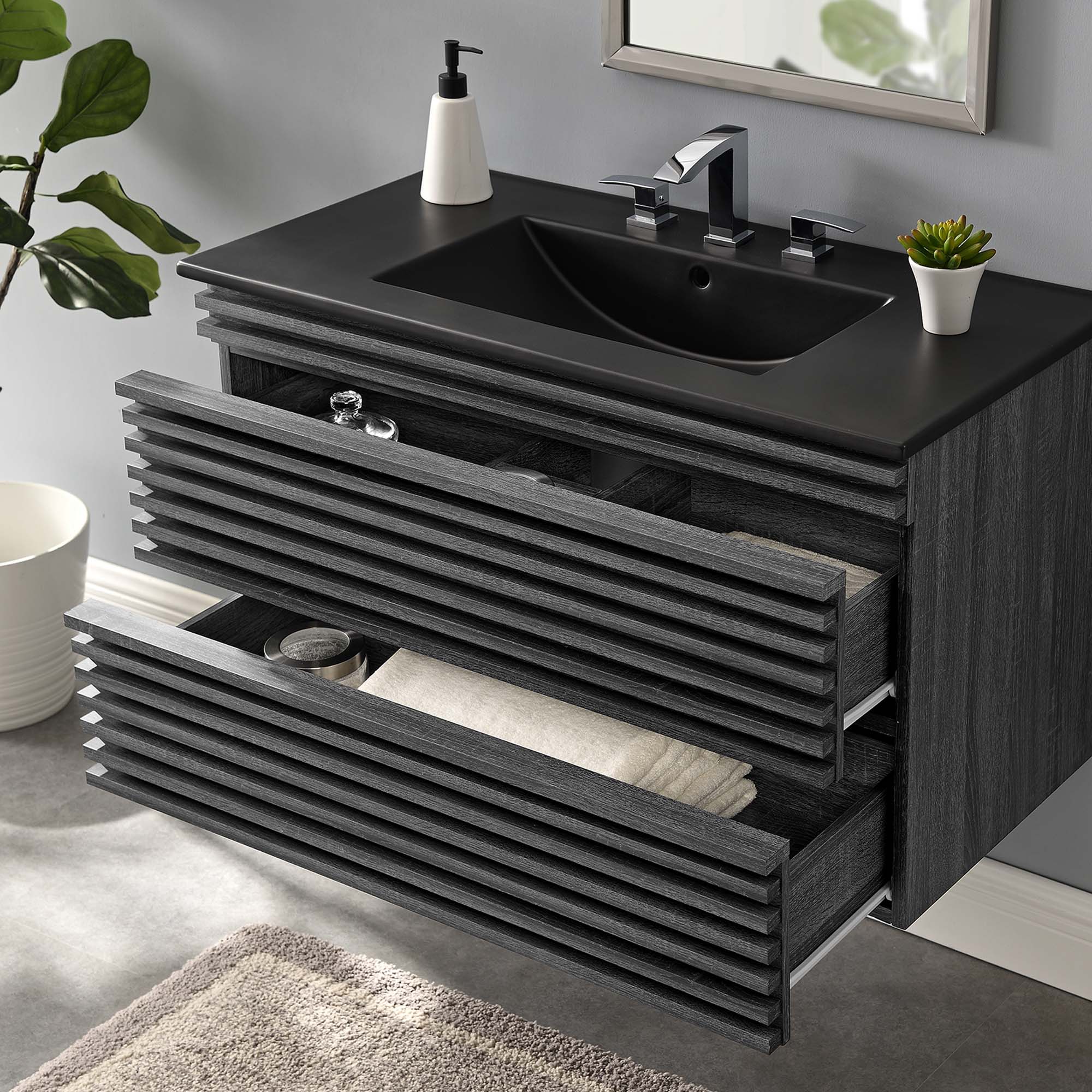 Modway Render 36" Wall-Mount Bathroom Vanity