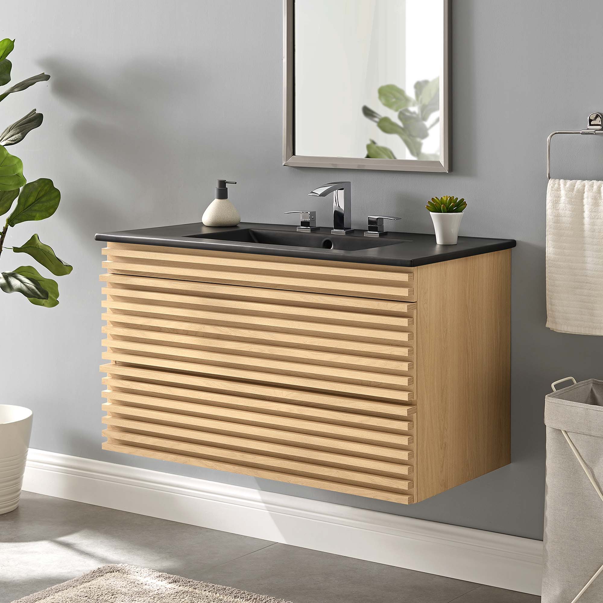 Modway Render 36" Wall-Mount Bathroom Vanity