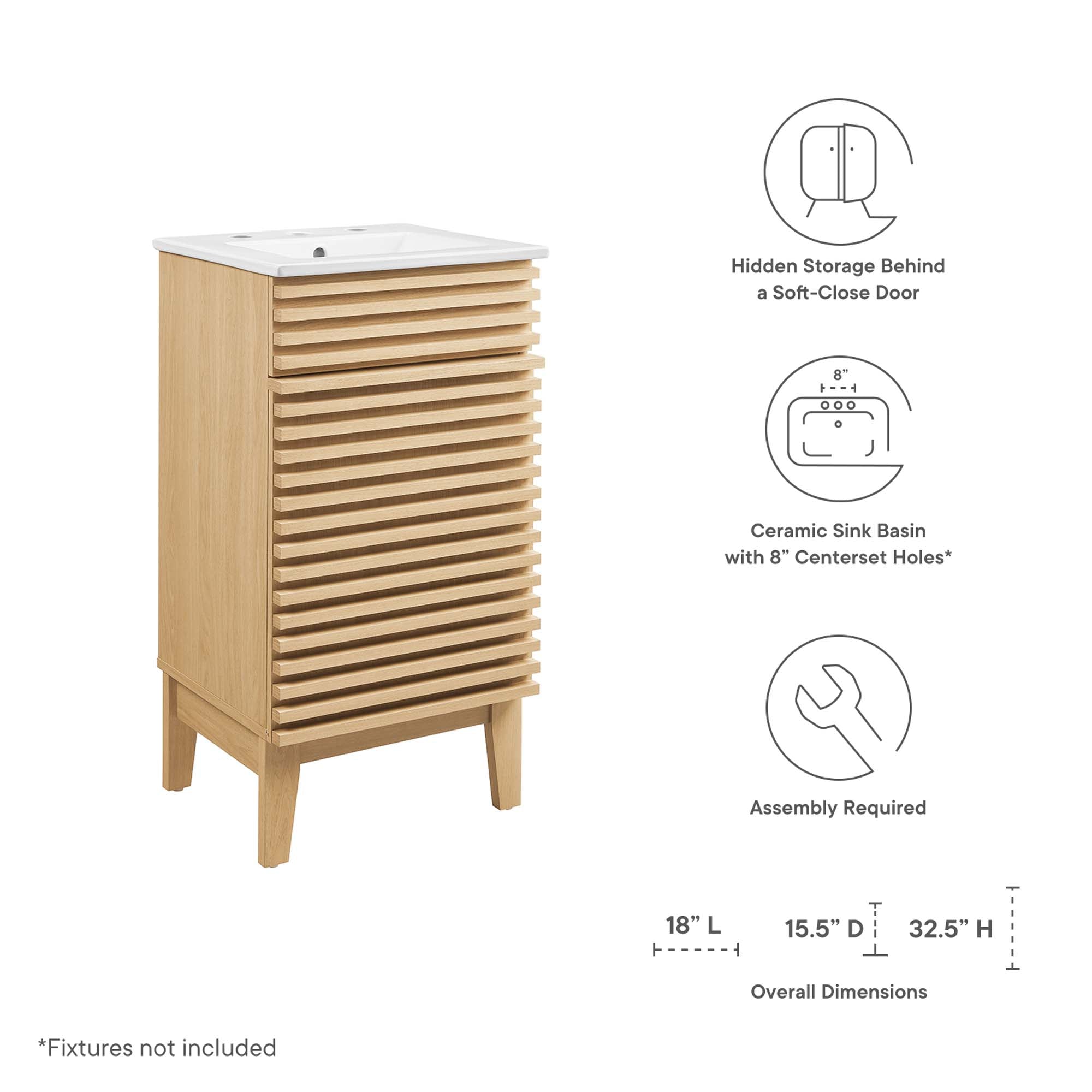 Modway Render 18" Bathroom Vanity Cabinet