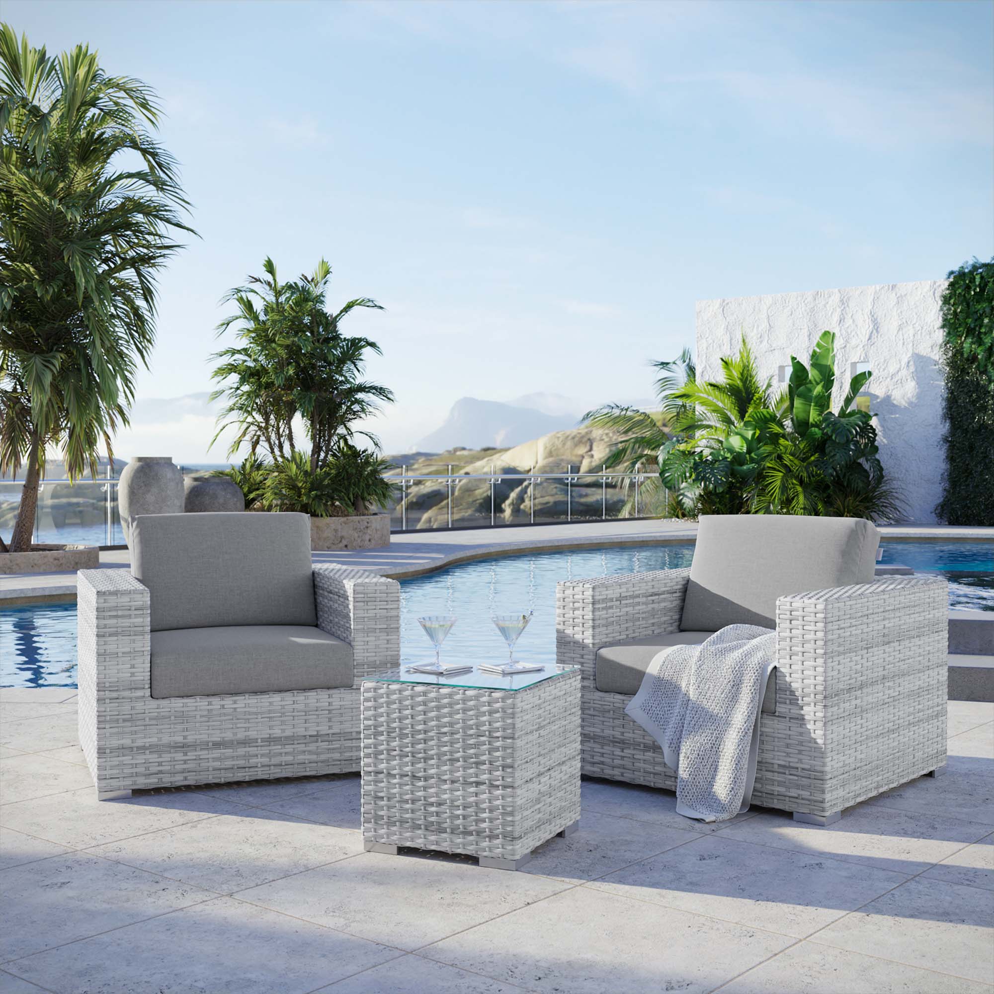 Modway Convene 3-Piece Outdoor Patio Set