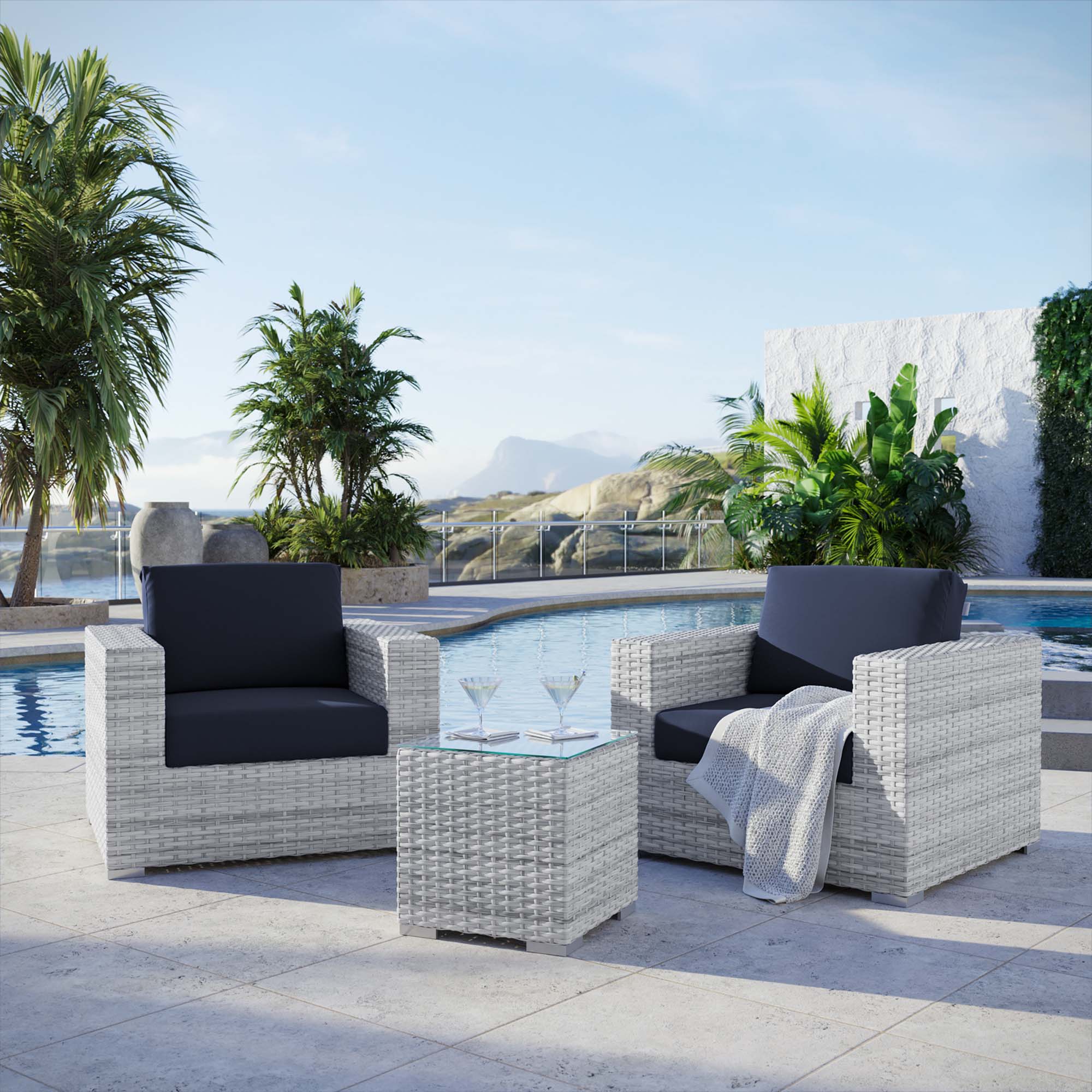 Modway Convene 3-Piece Outdoor Patio Set