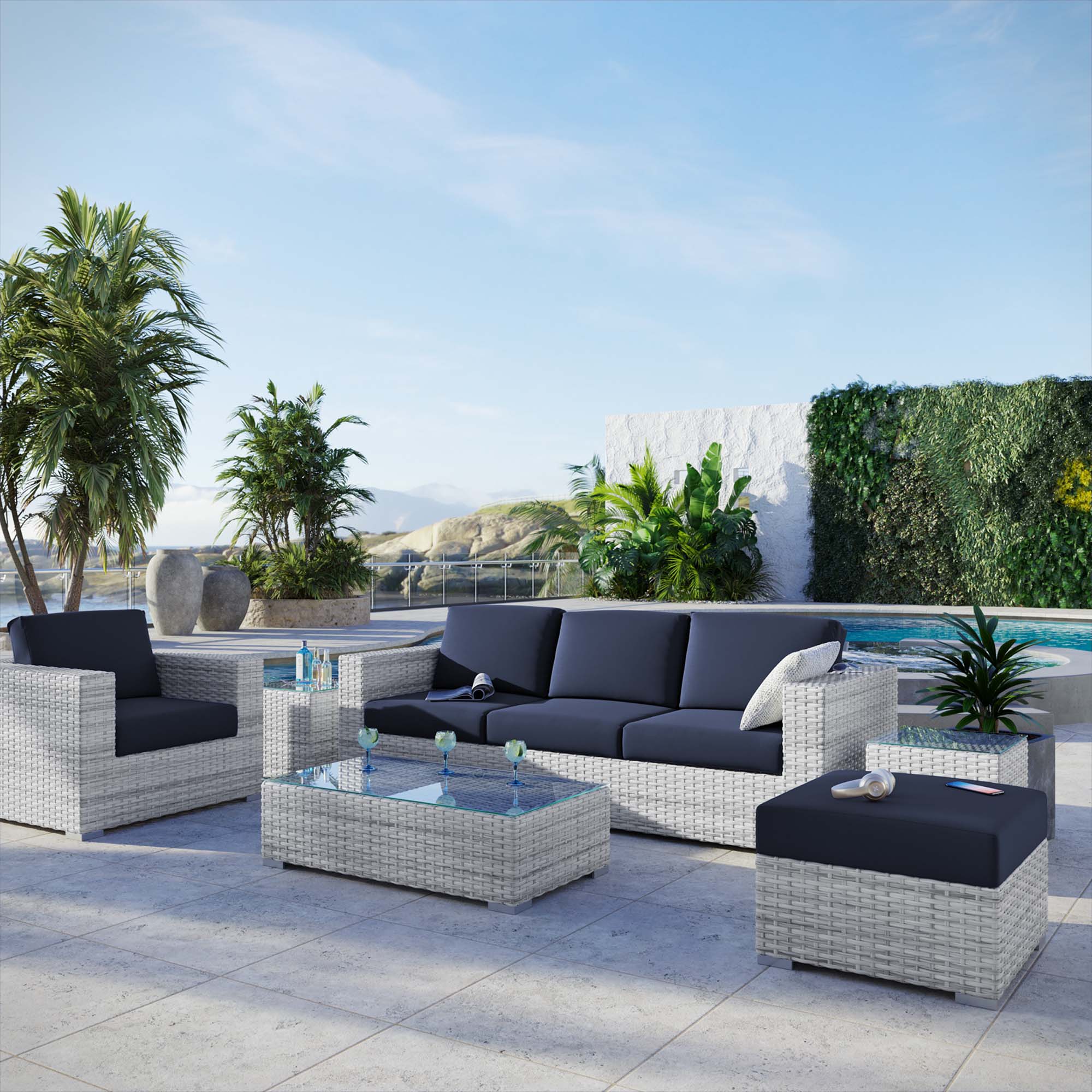 Modway Convene 6-Piece Outdoor Patio Set