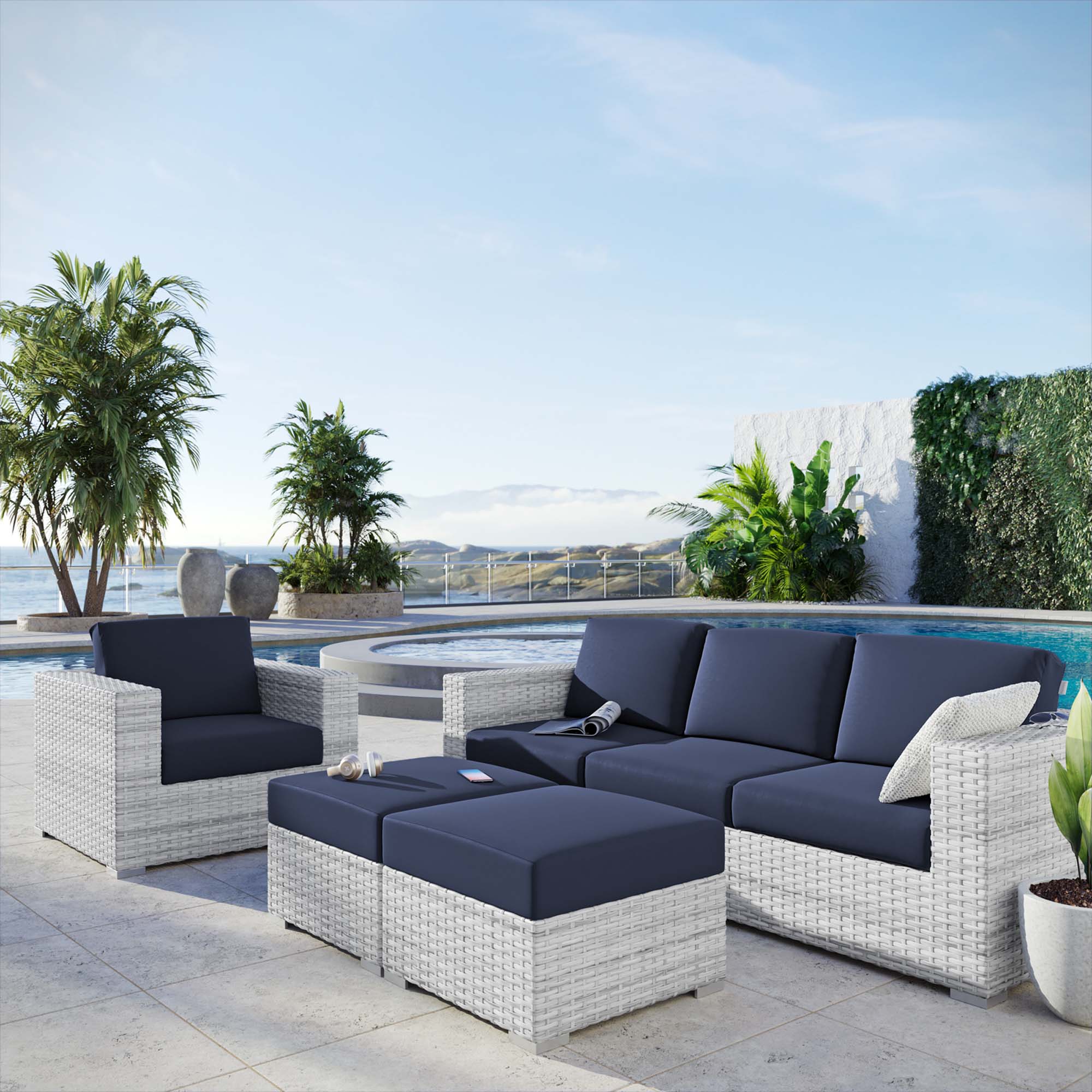 Modway Convene 4-Piece Outdoor Patio Set