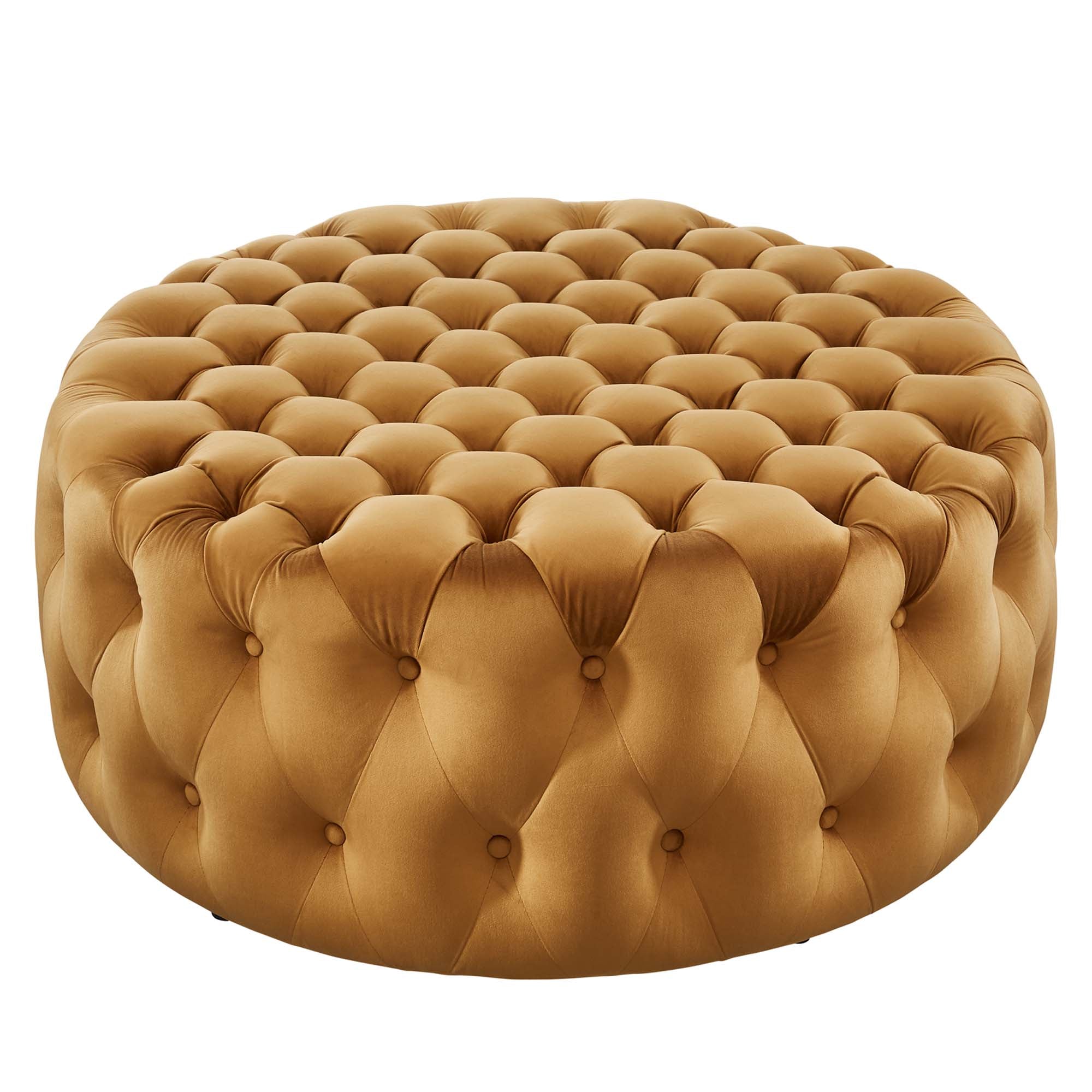 Modway Amour Tufted Button Large Round Performance Velvet Ottoman