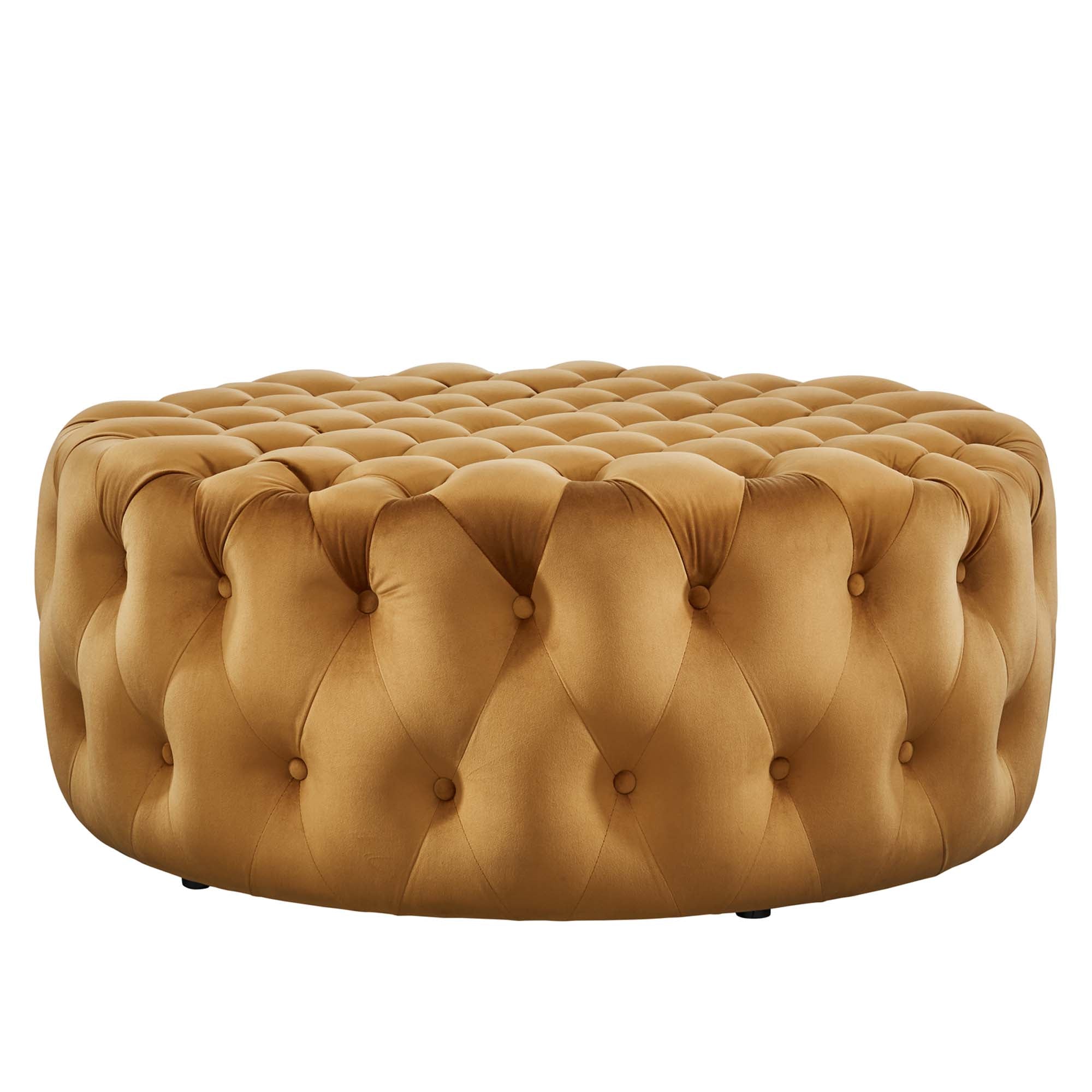 Modway Amour Tufted Button Large Round Performance Velvet Ottoman