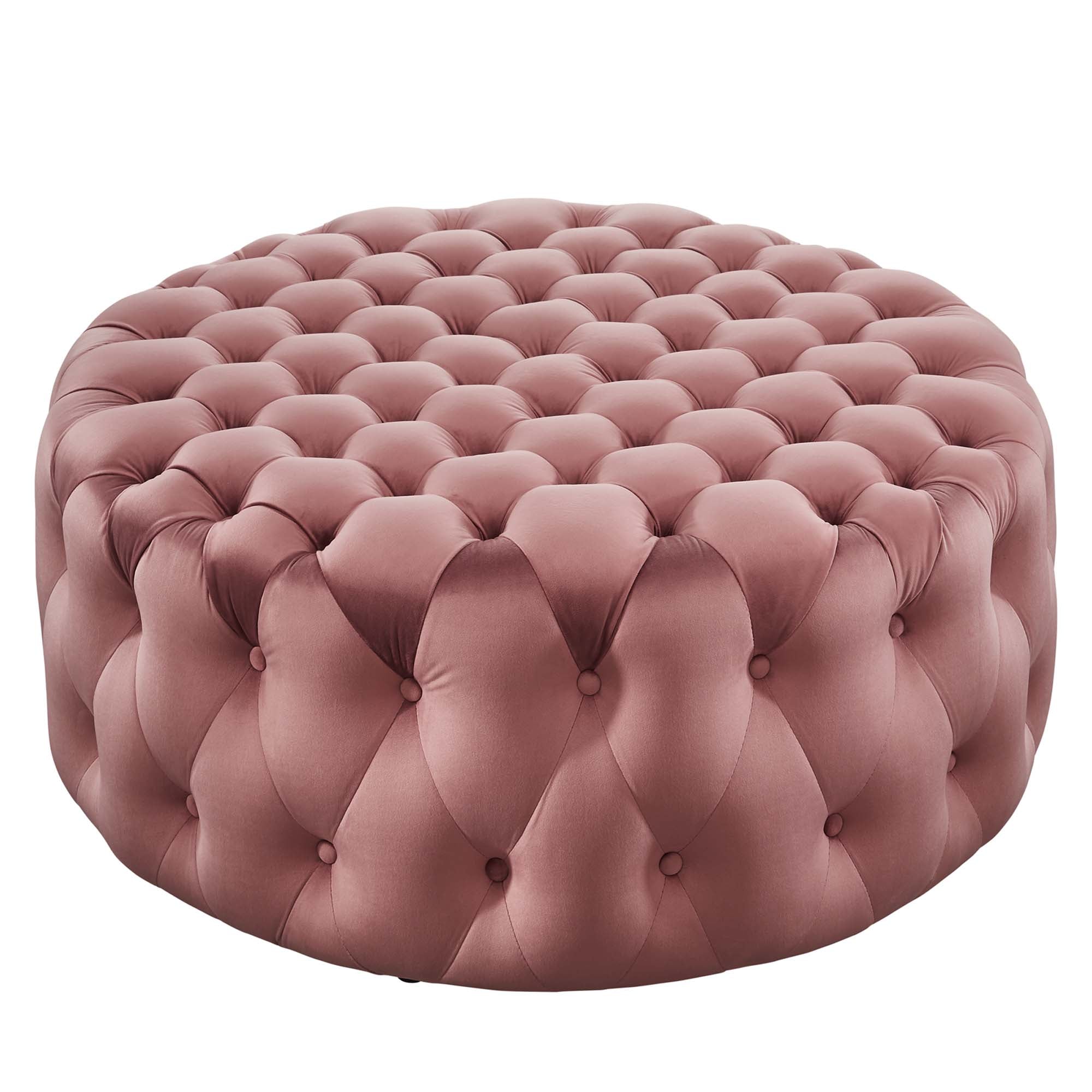 Modway Amour Tufted Button Large Round Performance Velvet Ottoman