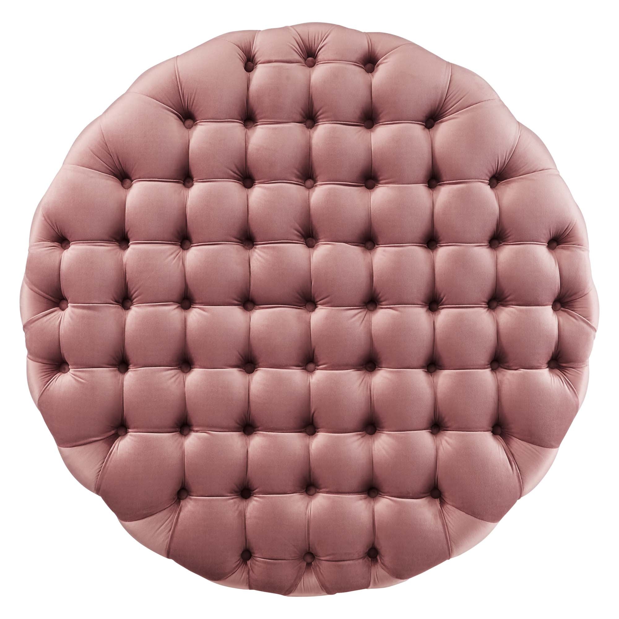 Modway Amour Tufted Button Large Round Performance Velvet Ottoman