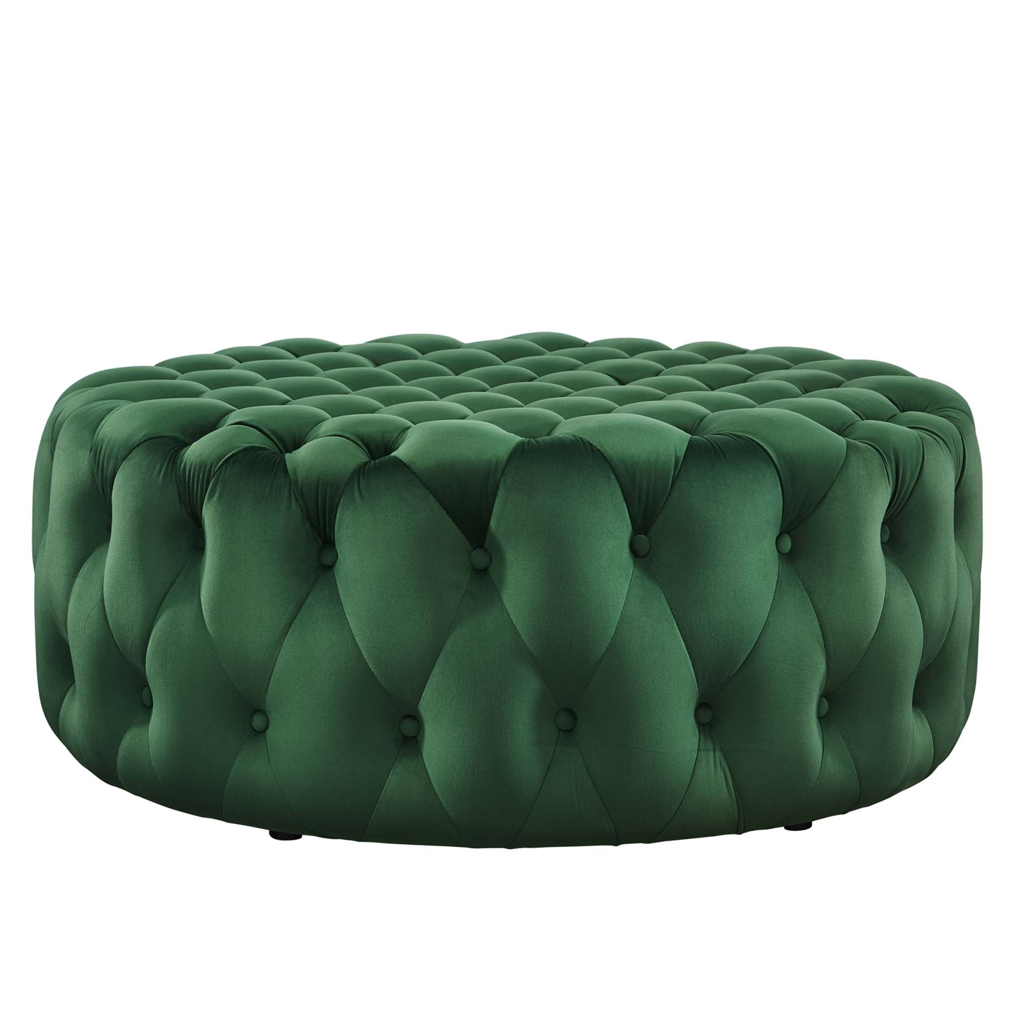 Modway Amour Tufted Button Large Round Performance Velvet Ottoman