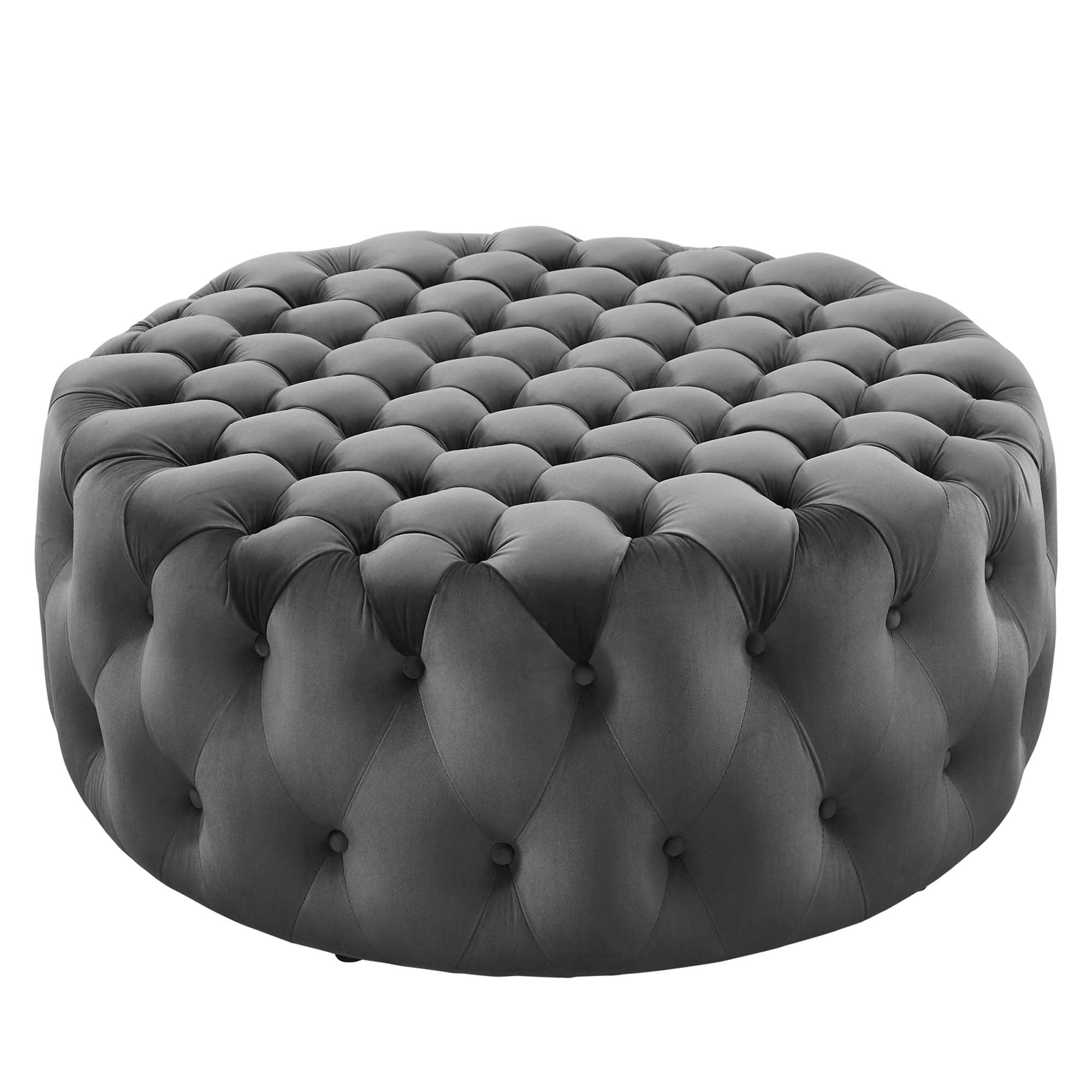 Modway Amour Tufted Button Large Round Performance Velvet Ottoman