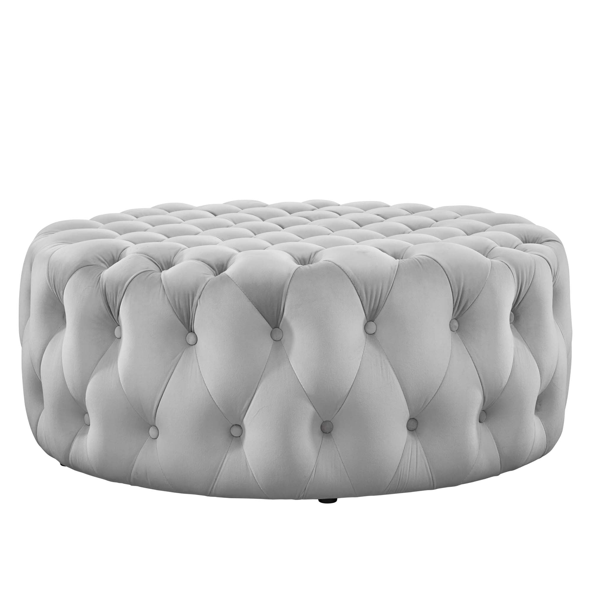 Modway Amour Tufted Button Large Round Performance Velvet Ottoman