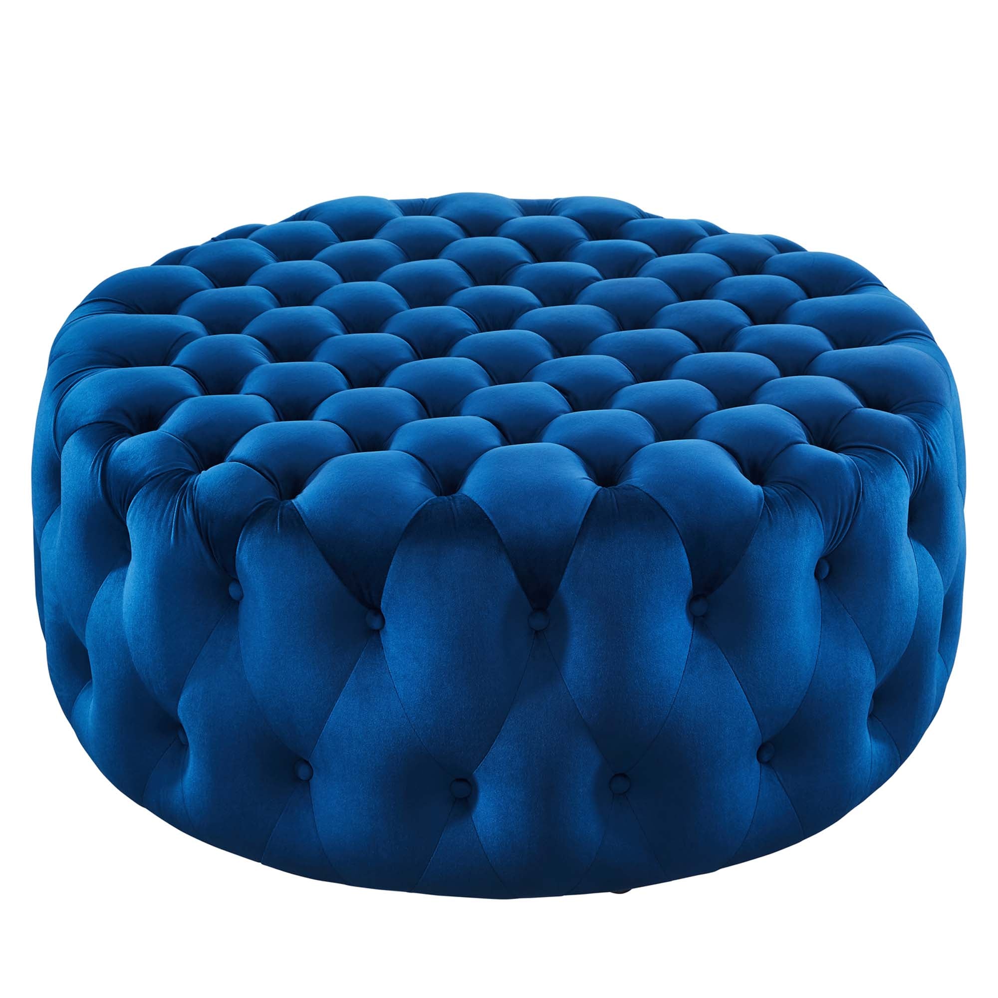 Modway Amour Tufted Button Large Round Performance Velvet Ottoman