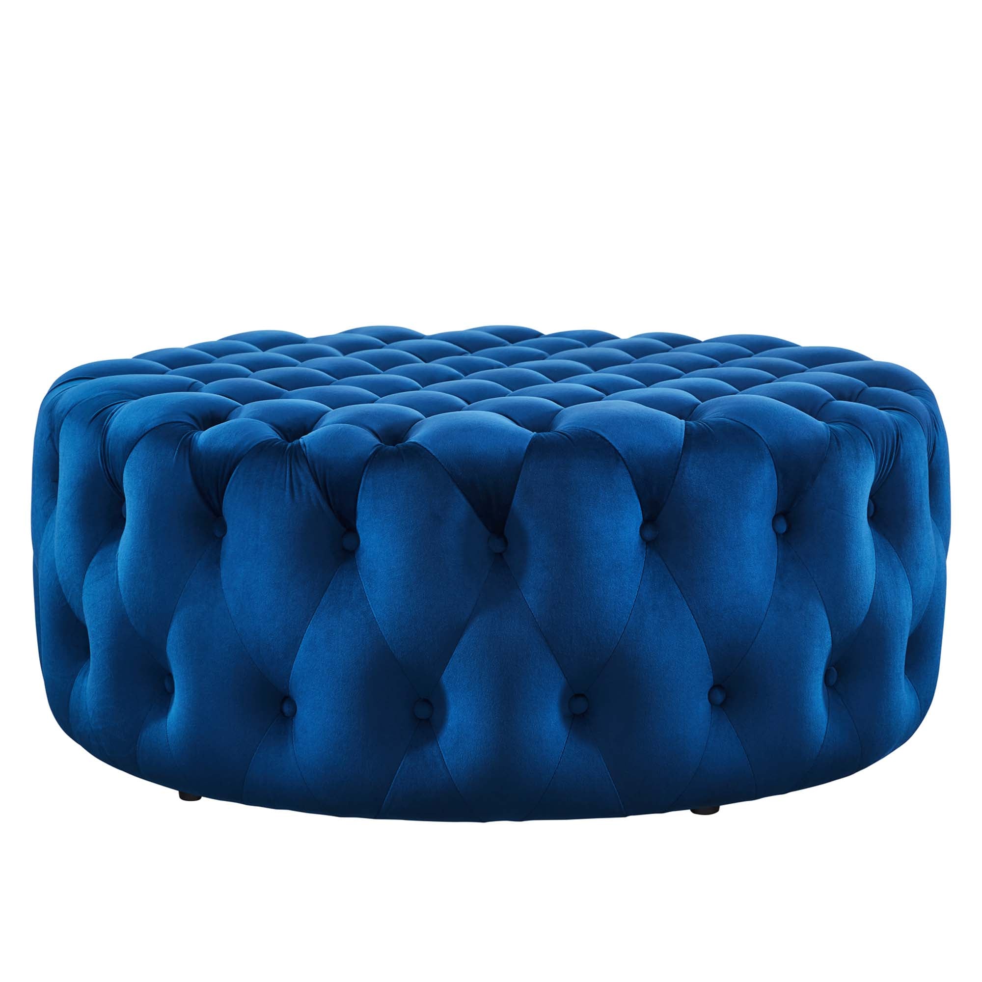 Modway Amour Tufted Button Large Round Performance Velvet Ottoman