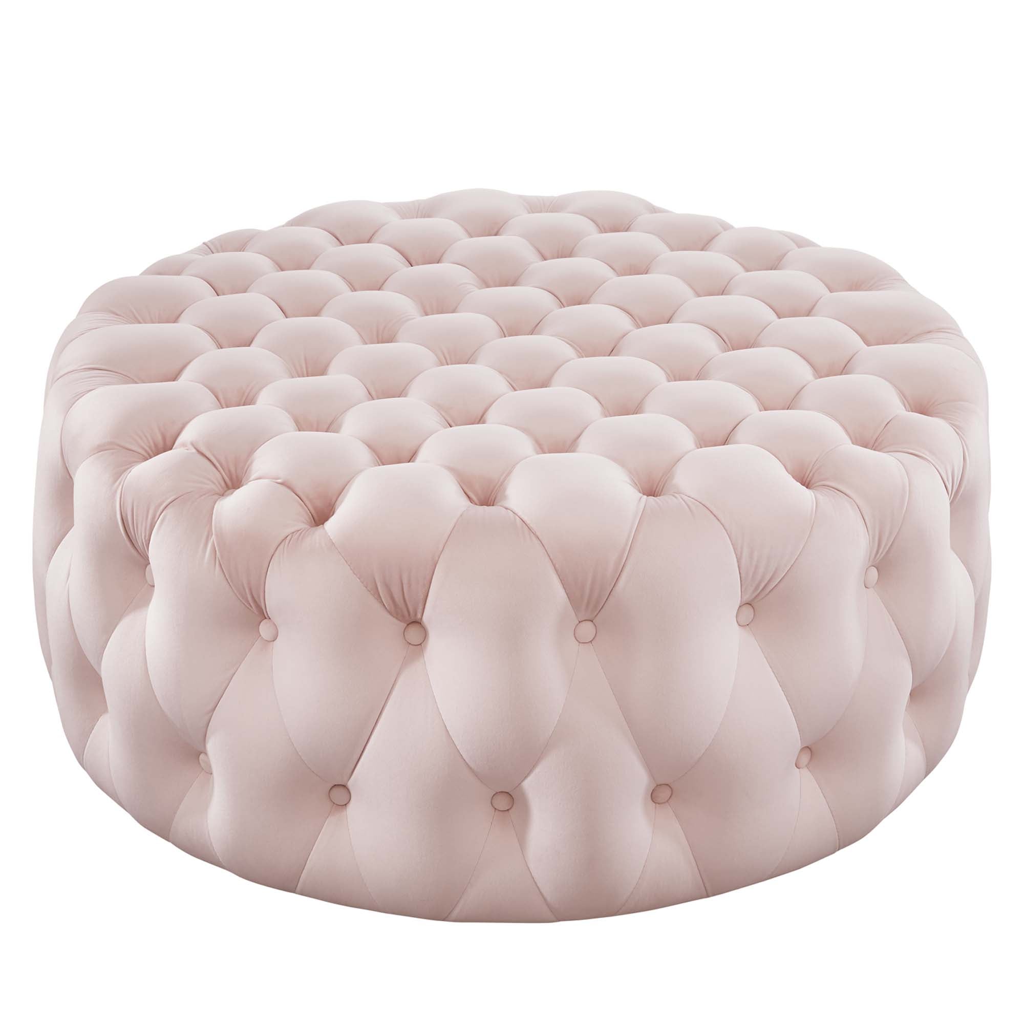 Modway Amour Tufted Button Large Round Performance Velvet Ottoman