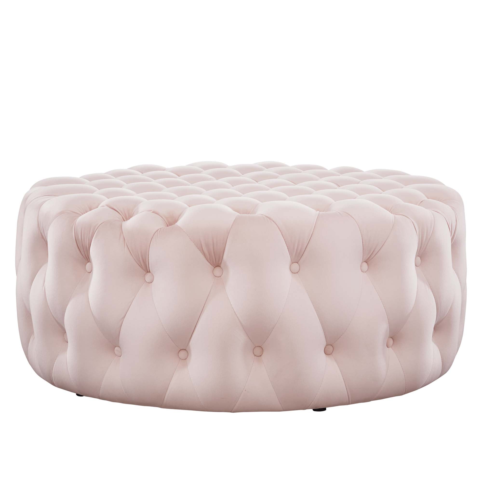 Modway Amour Tufted Button Large Round Performance Velvet Ottoman
