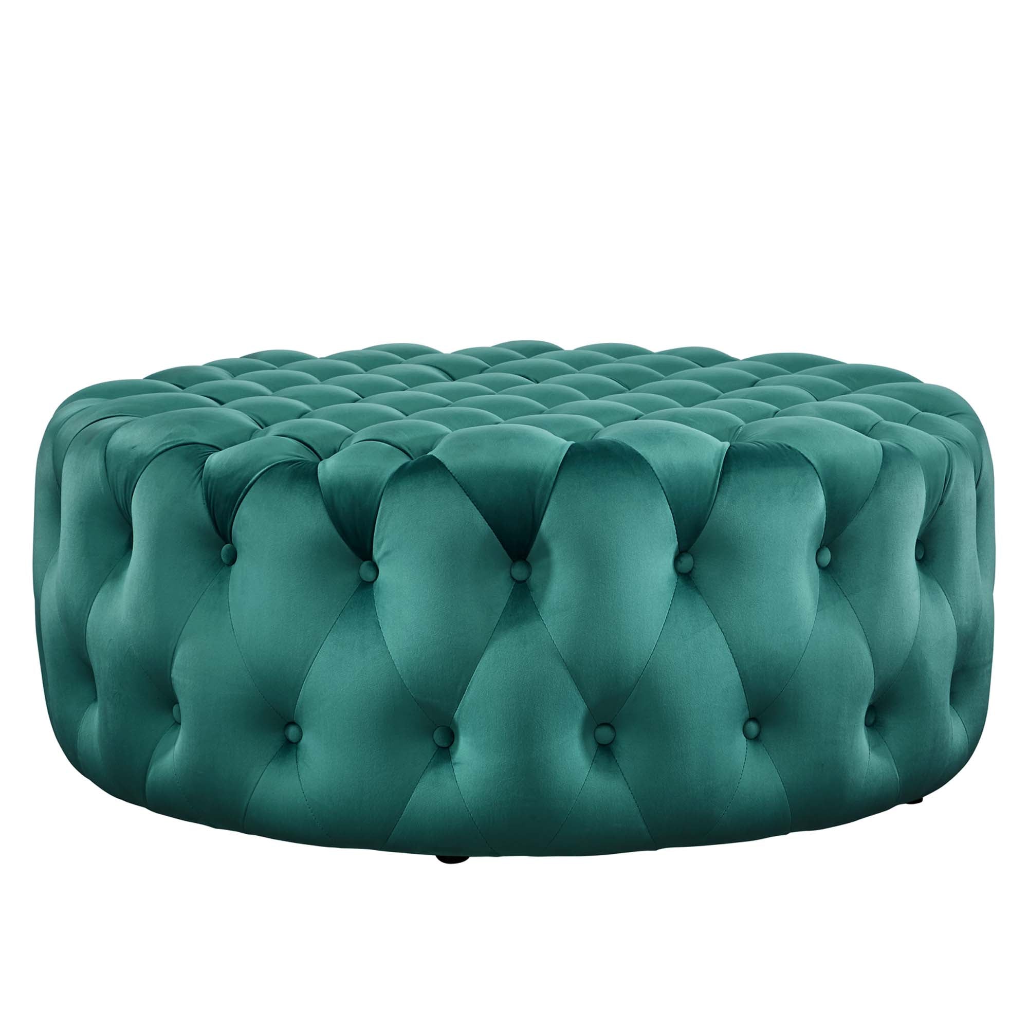 Modway Amour Tufted Button Large Round Performance Velvet Ottoman