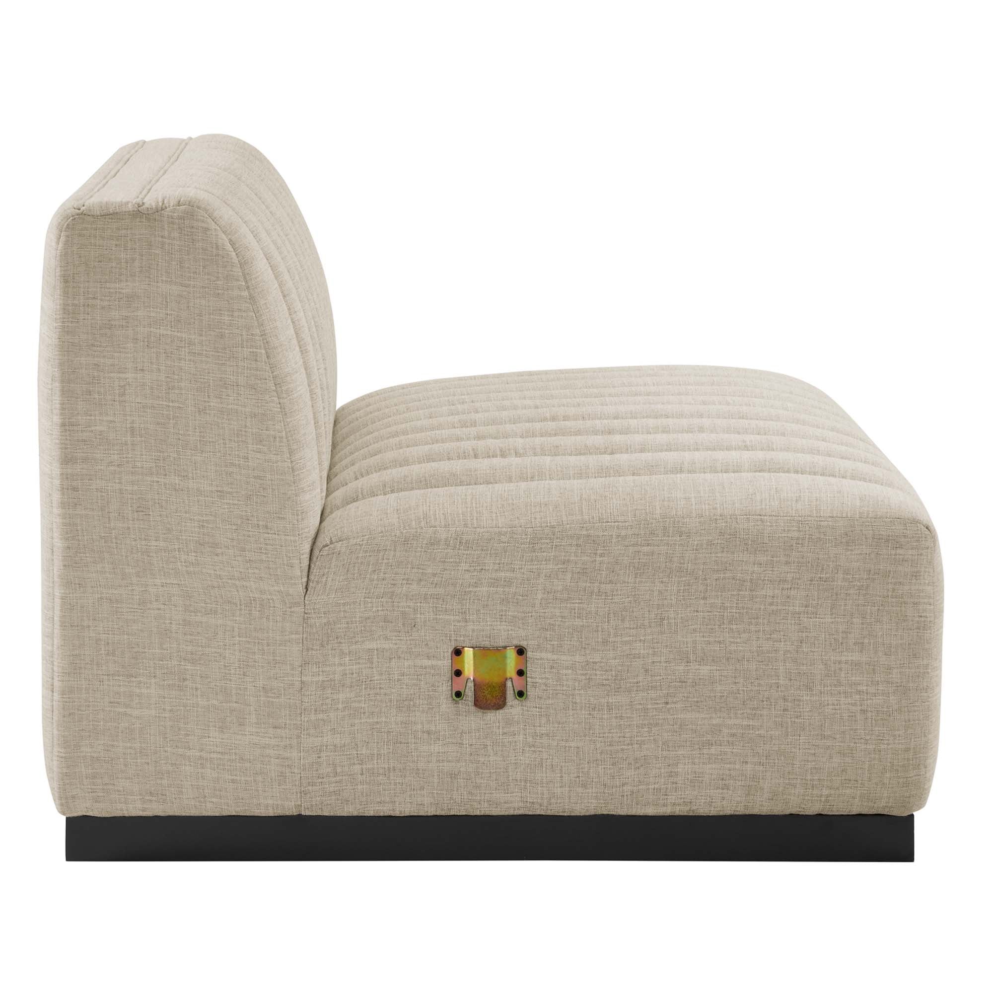 Modway Conjure Channel Tufted Upholstered Fabric Armless Chair