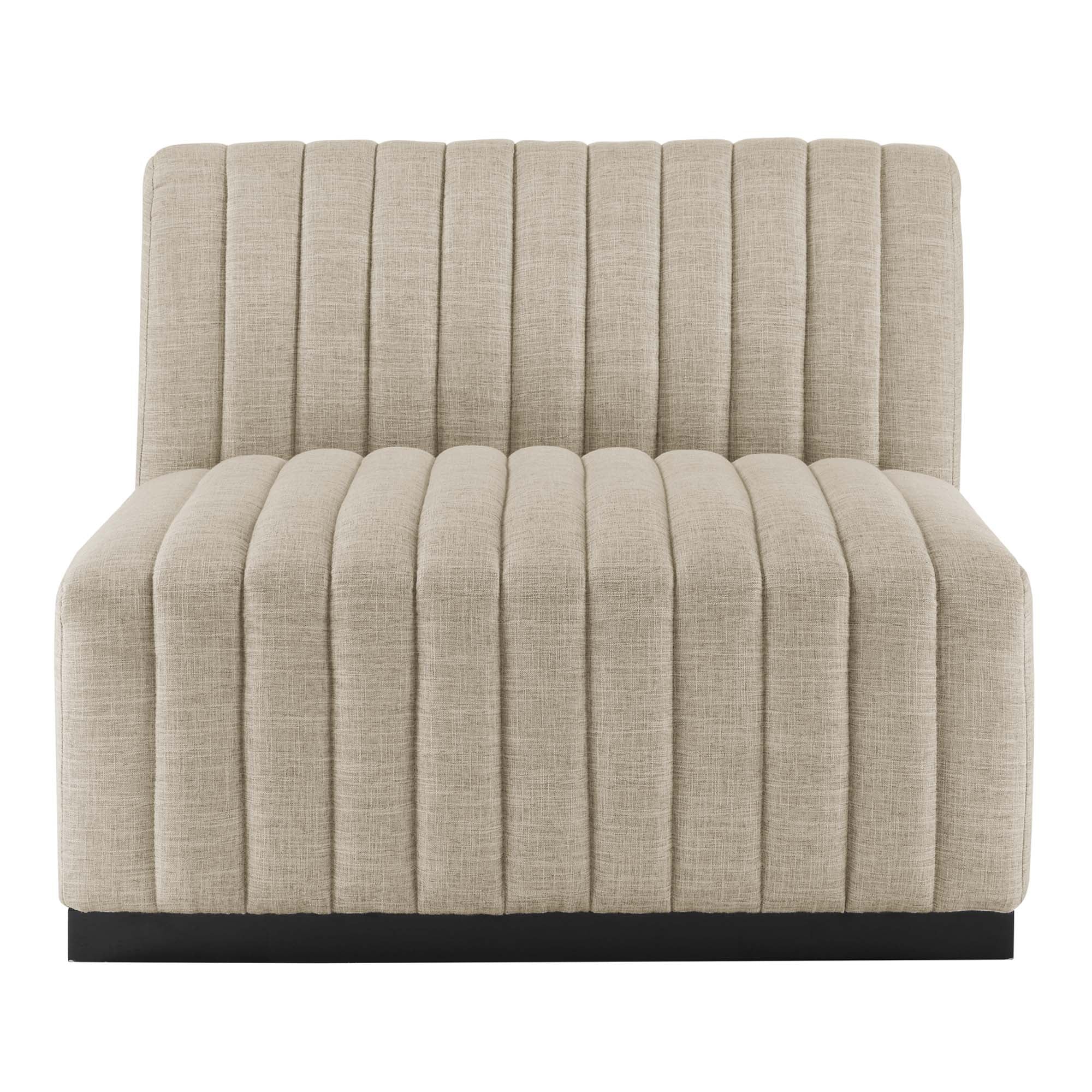 Modway Conjure Channel Tufted Upholstered Fabric Armless Chair