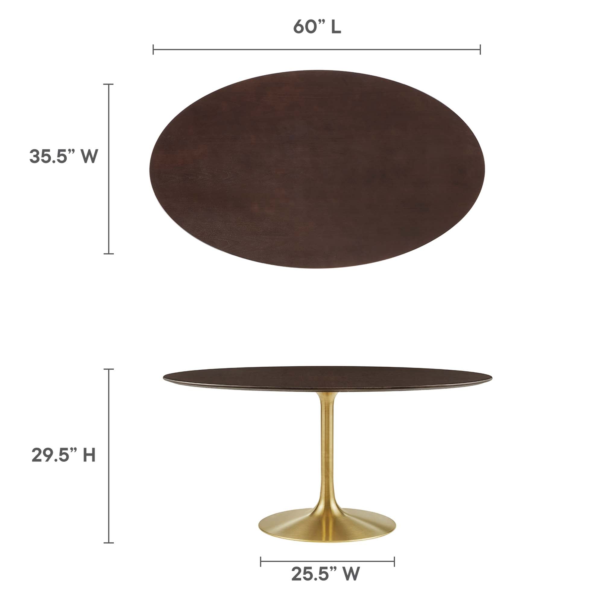 Modway Lippa 60" Oval Wood Dining Table