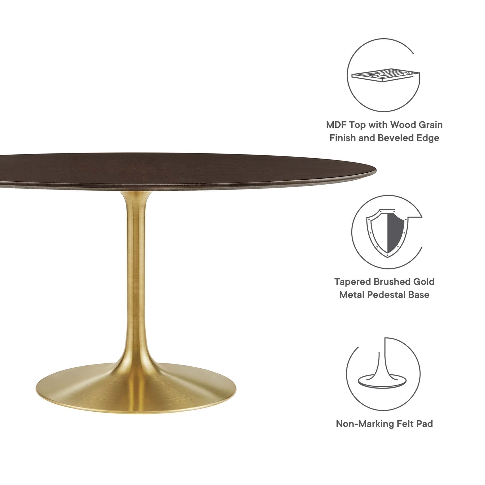 Modway Lippa 60" Oval Wood Dining Table