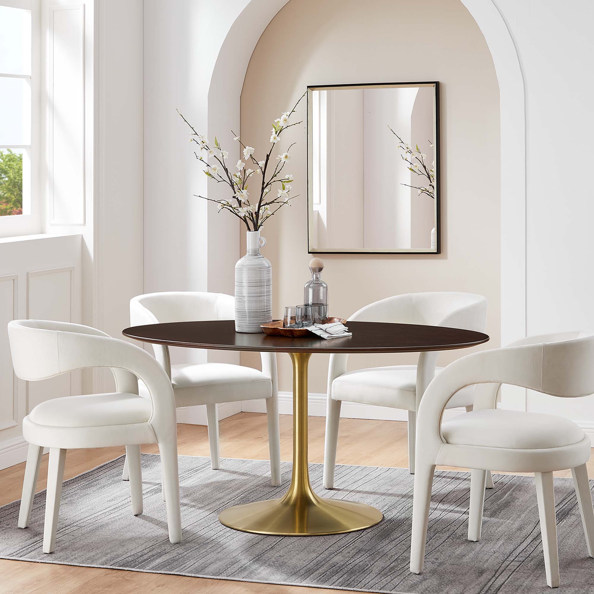 Modway Lippa 60" Oval Wood Dining Table