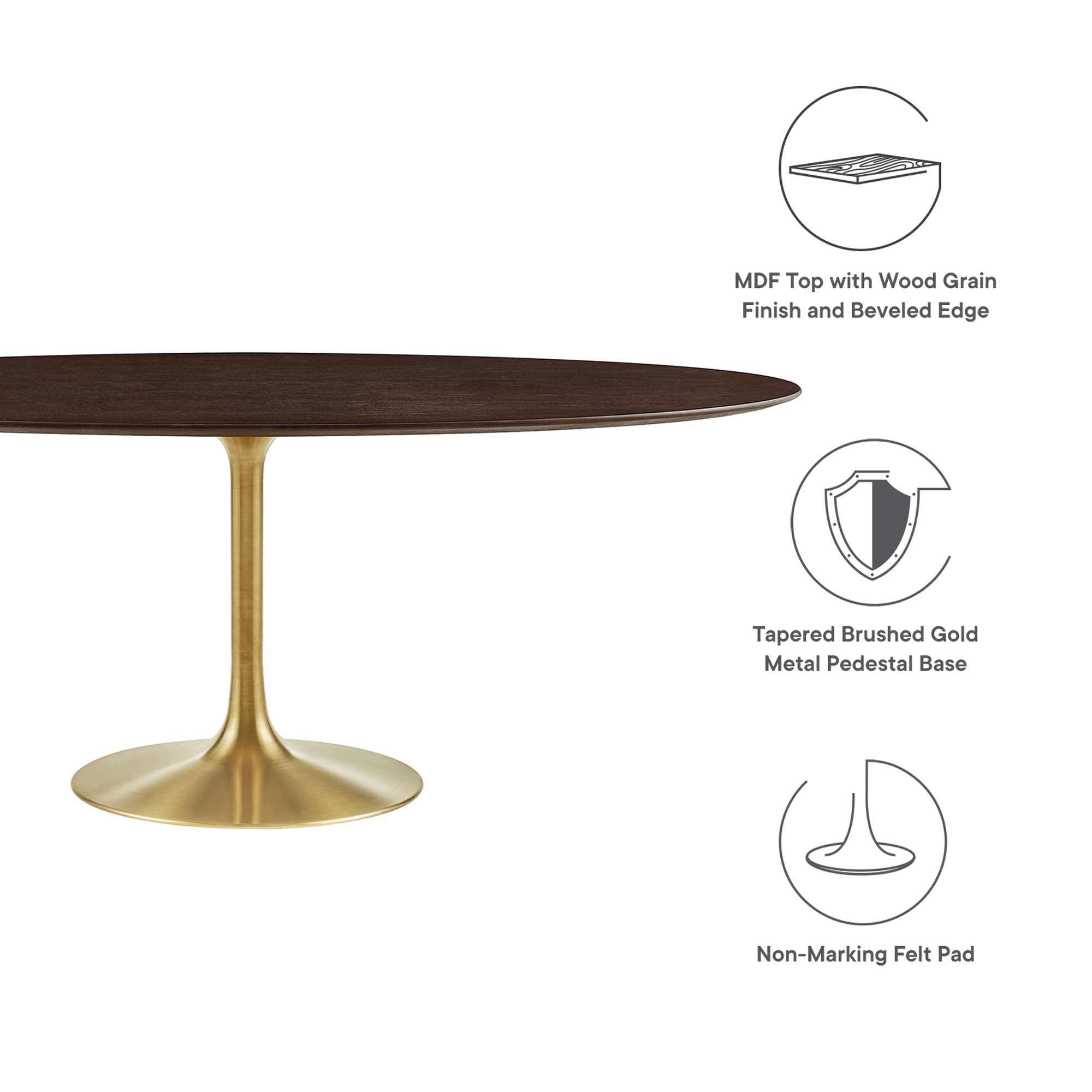 Modway Lippa 78" Oval Wood Dining Table