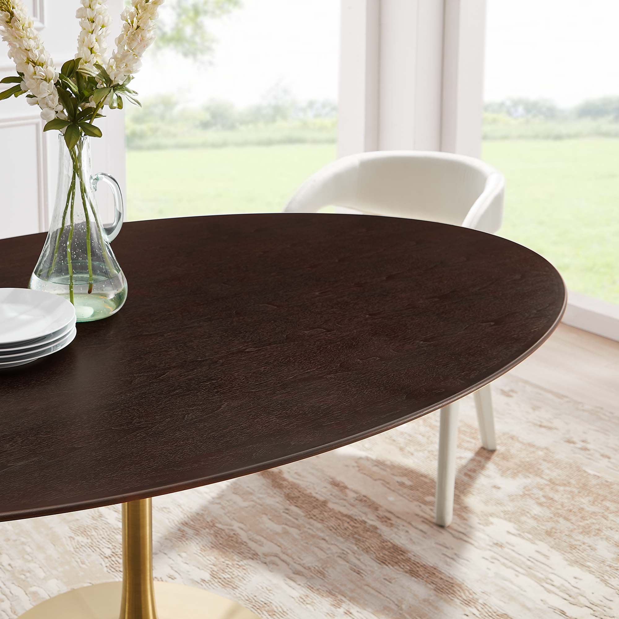 Modway Lippa 78" Oval Wood Dining Table